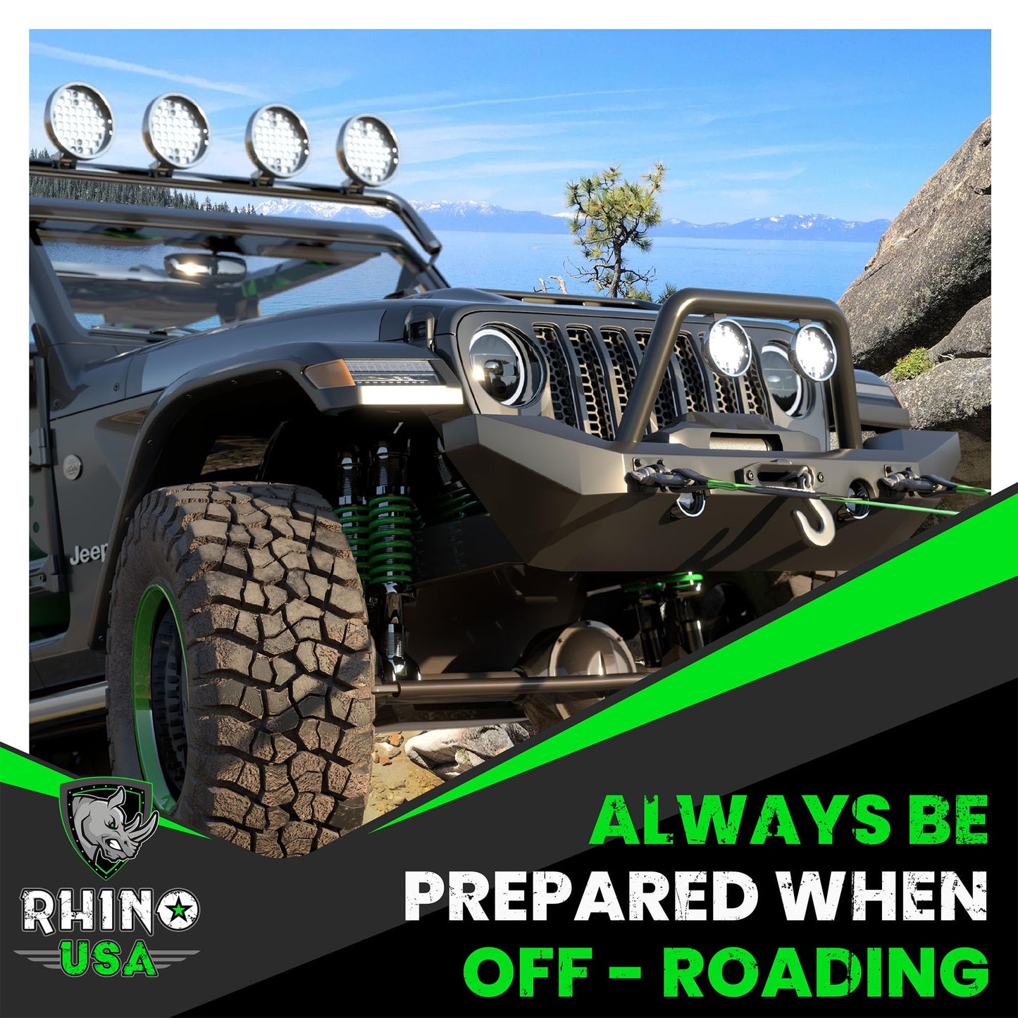 Rhino USA D Ring Shackles (2-Pack) - 41,850lb Break Strength – Heavy Duty 3/4" Clevis Shackle with 7/8 Pin for Towing & Off-Road Use - Pairs with Tow Strap for Vehicle Recovery (Black)