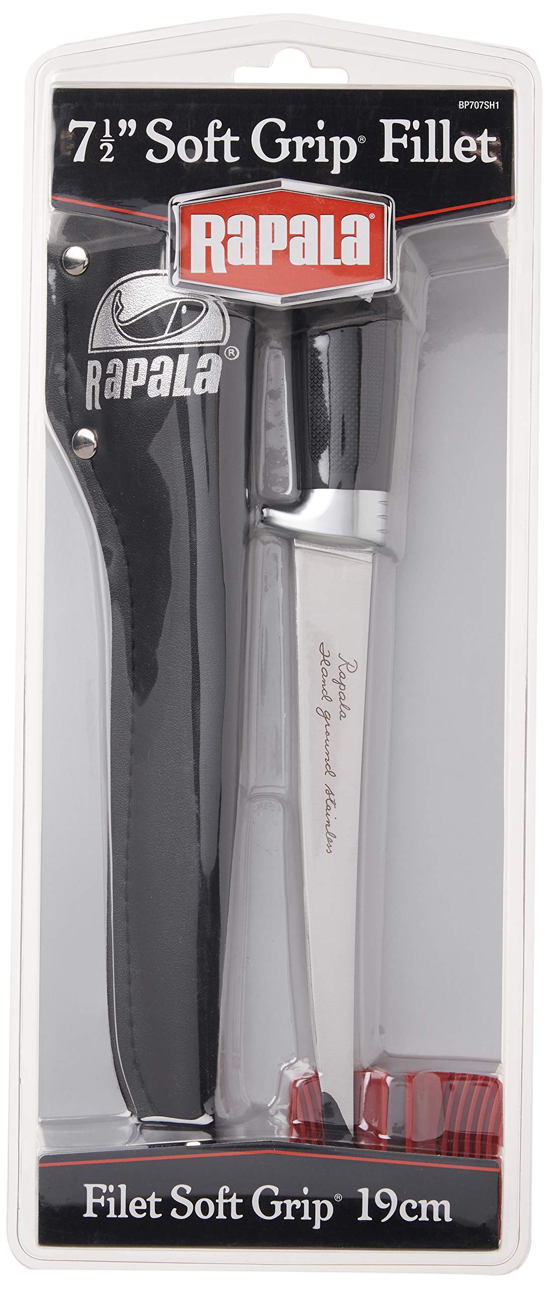 Rapala 7 1/2 Inch Soft Grip Fillet Knife / Single Stage Sharpener / Sheath