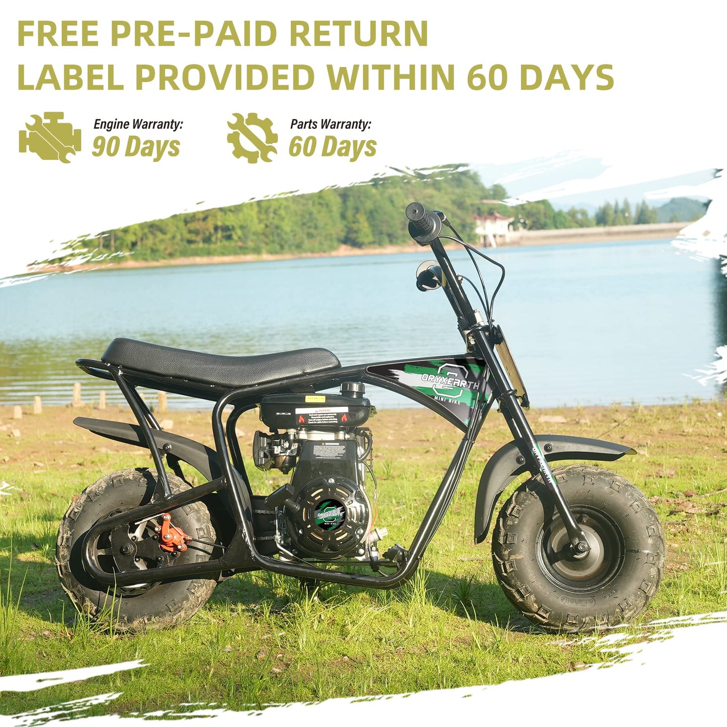 Oryxearth Mini Dirt Bike for Kids, Gas Powered Off Road Pit with Automatic Transmission and Pull Start Kids