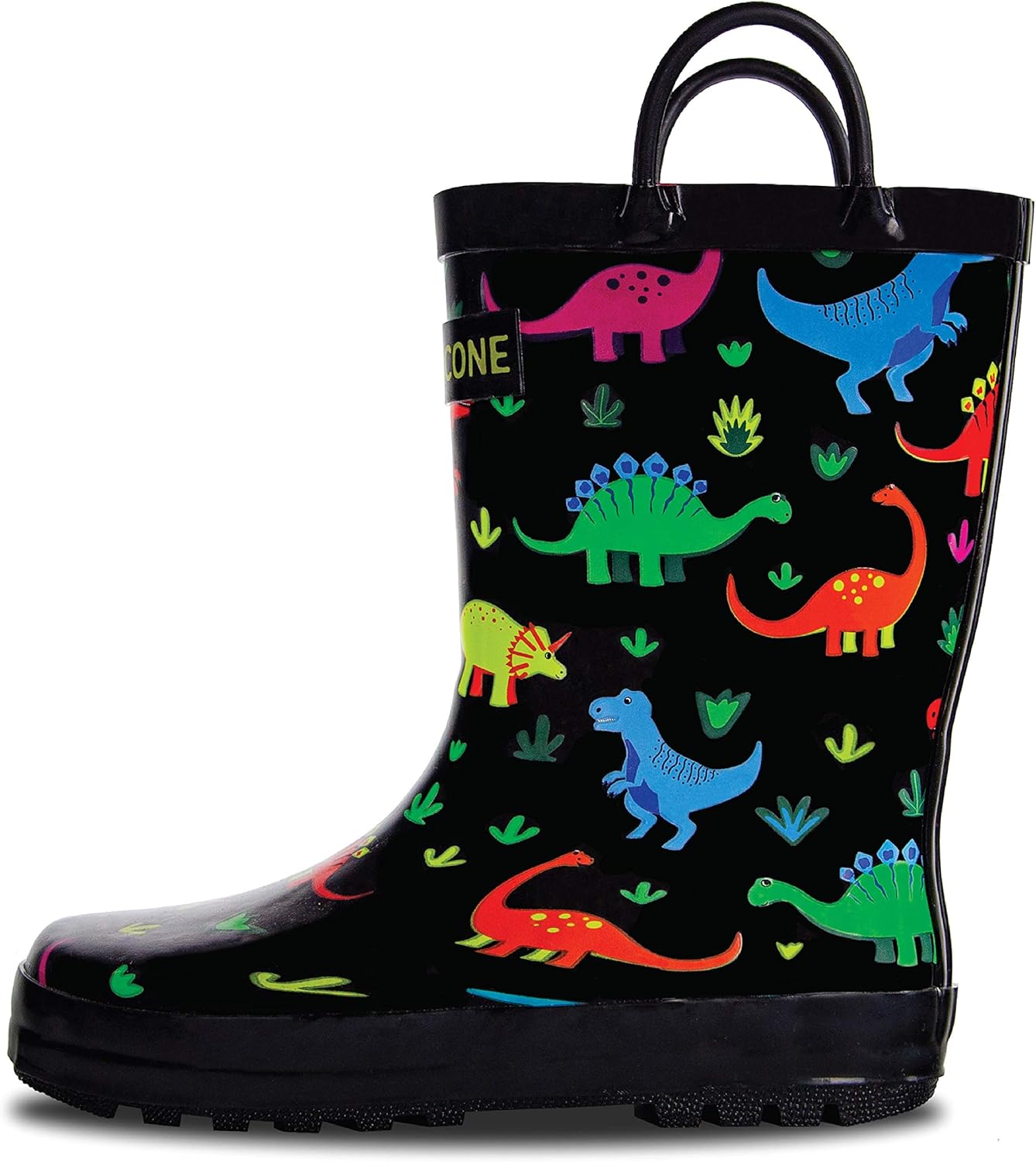 Lone Cone Kids Rain Boots for Girls & Boys – Waterproof Natural Rubber Toddler Rain Boots with Non-Slip Outsole & Easy Pull Handles – Solid, Pattern & Glitter Designs