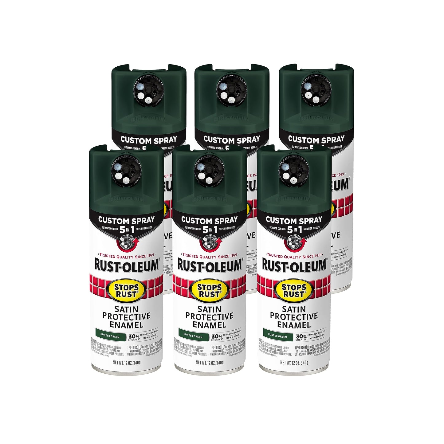 Rust-Oleum 376892 Stops Rust Custom Spray 5-in-1 Spray Paint, 12 oz, Gloss Leather Brown