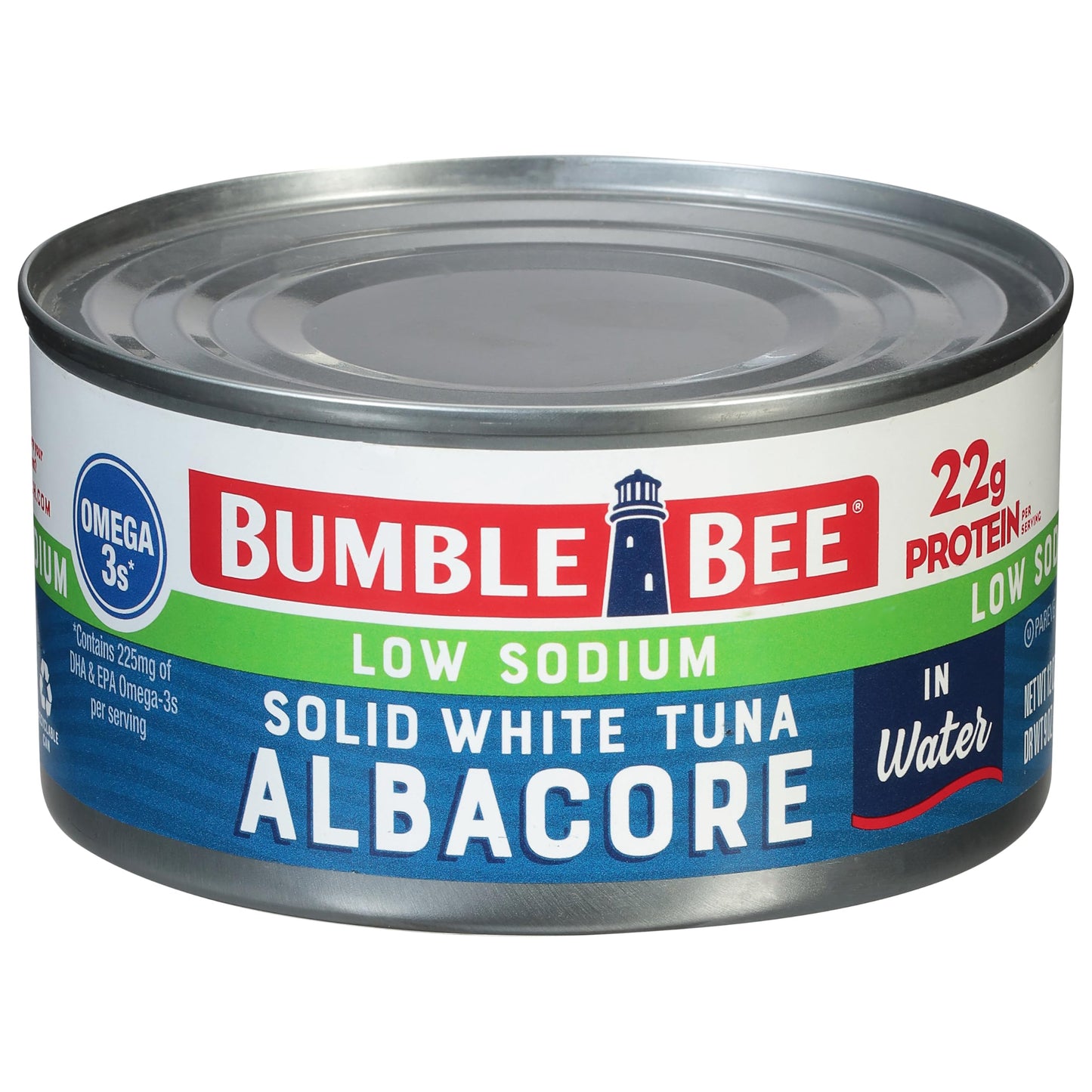 Bumble Bee Solid White Albacore Tuna in Water, 5 oz Can (Pack of 8) - Wild Caught Tuna - 29g Protein per Serving, High in Omega-3s - Non-GMO Project Verified, Gluten Free, Kosher