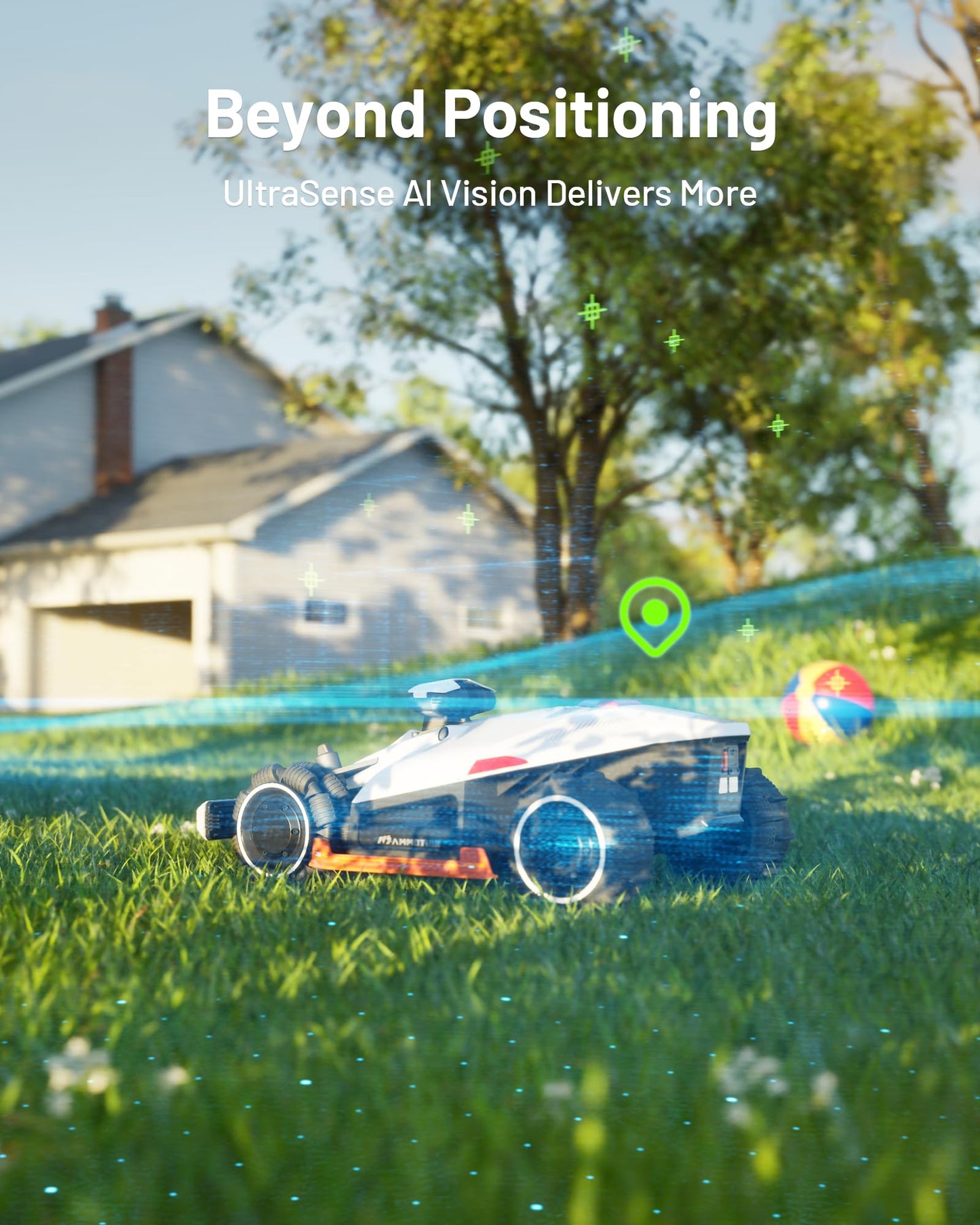 Mammotion LUBA 2 AWD 3000X Robot Lawn Mower with 4G, Reception 0.75 Acre, Max. 0.89 Acre, All-Wheel-Drive for 80% Slope, UltraSense AI Vision & RTK Automatic Edge Mapping, 1.0"-2.7" Cutting Height