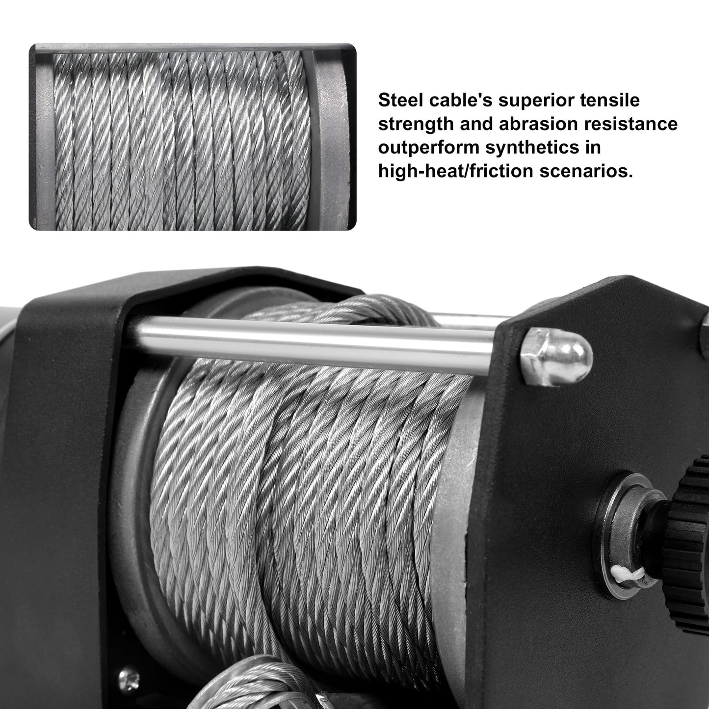 ZESUPER 3000 lb Electric Winch for ATV UTV Trailer Boat Synthetic Rope Winch 12V DC Off Road Towing Winches with Wireless Remote Mounting Bracket