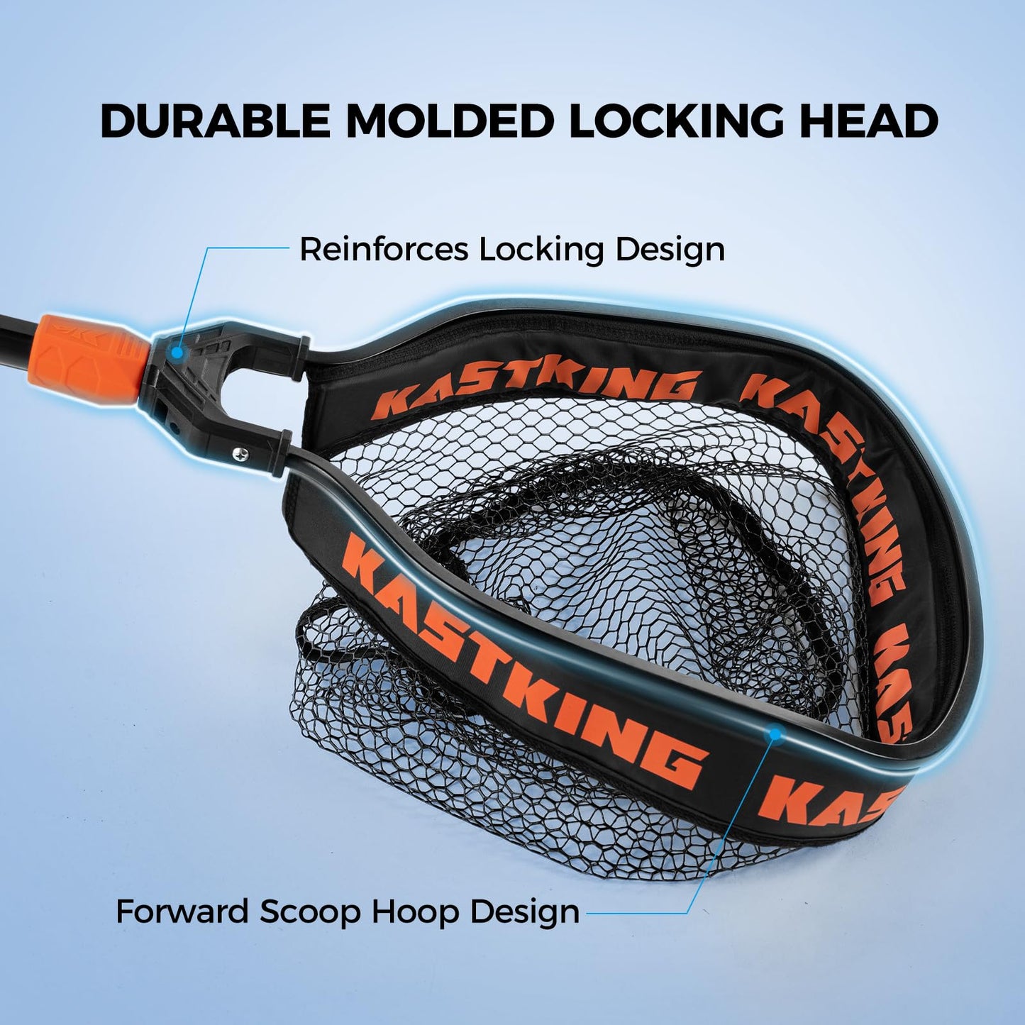 KastKing Titanet Fishing Net, Durable Aluminum Handle, Non-Slip Hi-vis Grip, Compact Storage Bag & Lanyard, Ideal for Kayak & Wading Fishing, Two Net Options