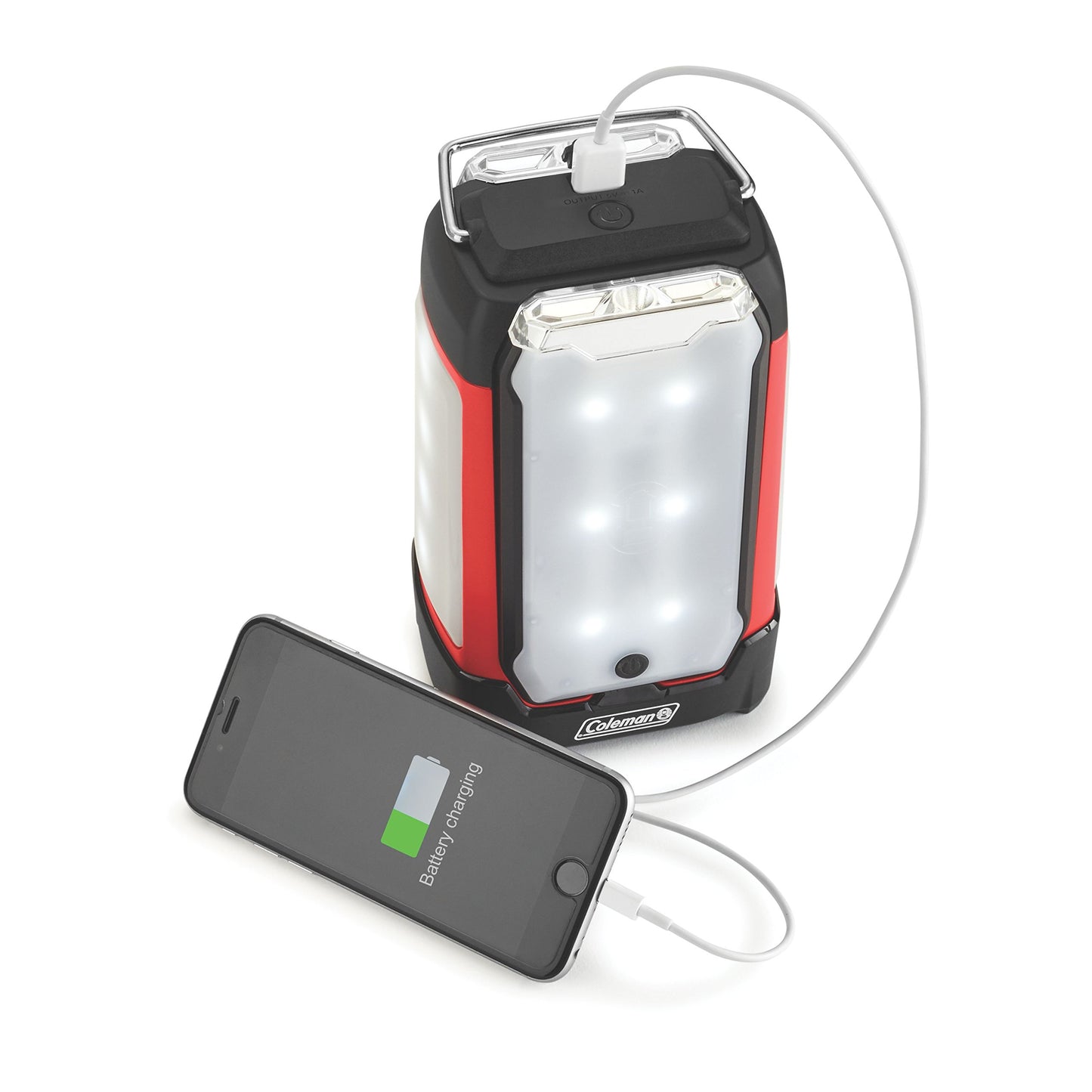 Coleman Multi-Panel Rechargeable LED Lantern, Water-Resistant Lantern with Removable Magnetic Light Panels, Built-In Flashlight, & USB Charging Port; Great for Camping, Hunting, Emergencies, & More