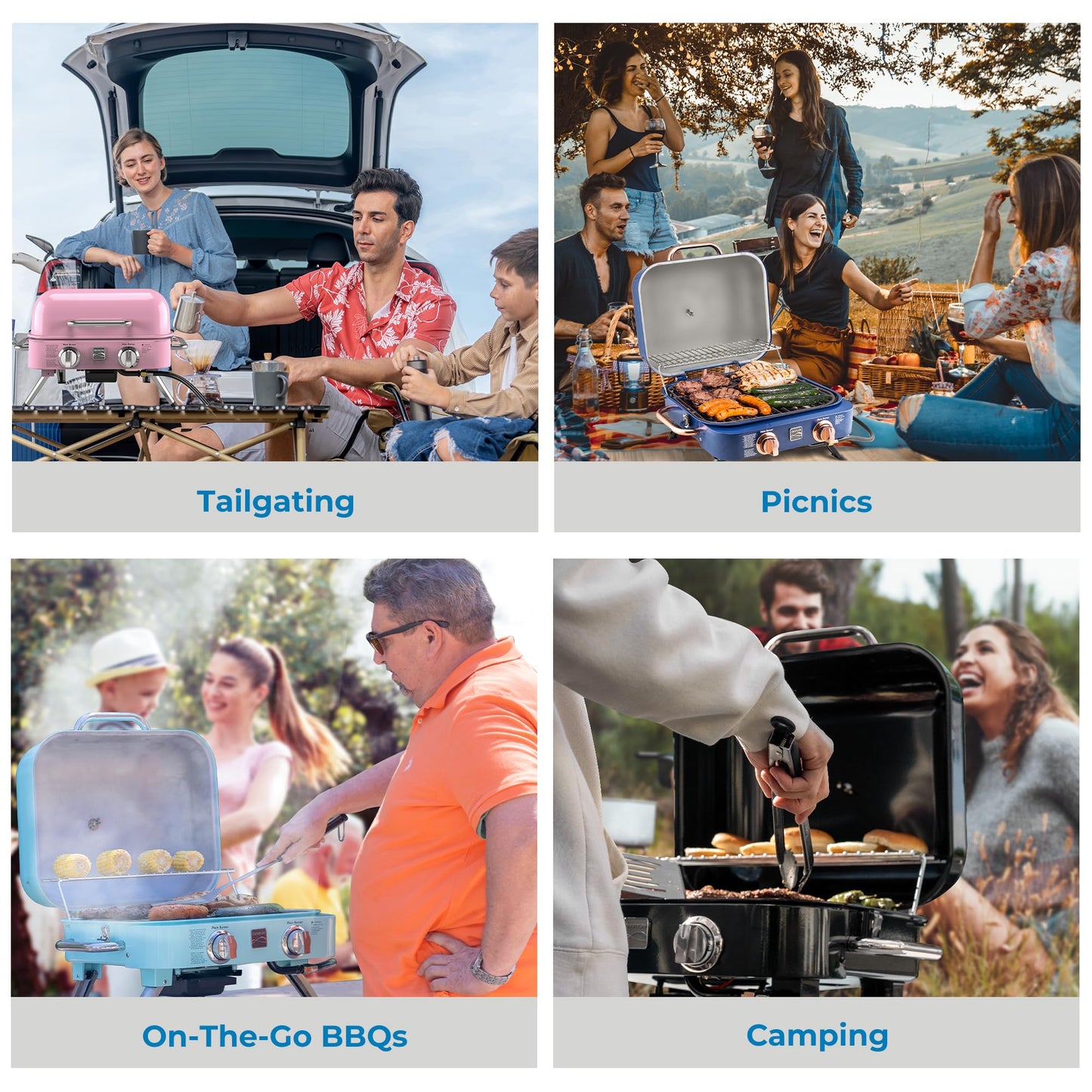 Kenmore 2-Burner Portable Tabletop Retro Gas Grill
