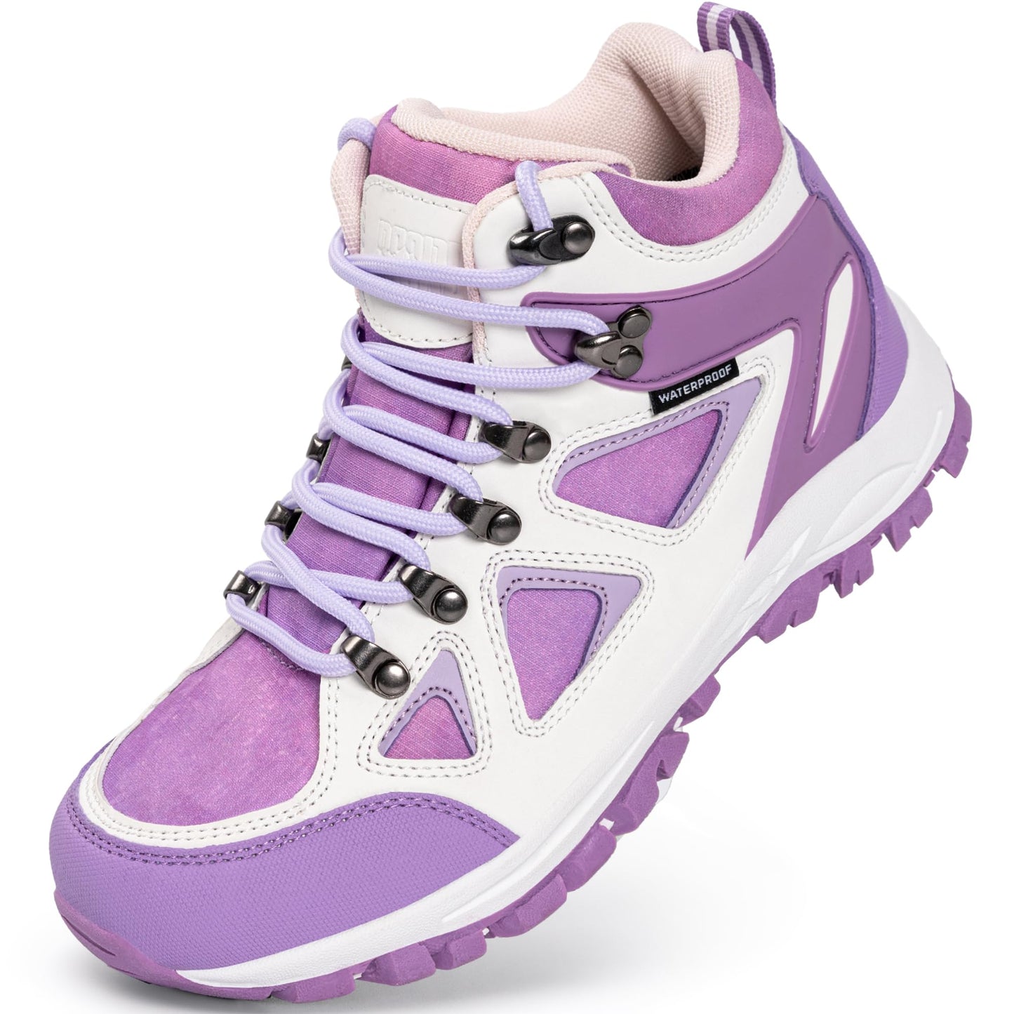 R CORD Kids Hiking Boots Waterproof Durable TPR Traction Outsole Anti-Skid Athletic Lace Up Hiking Shoes for Outdoor Adventure
