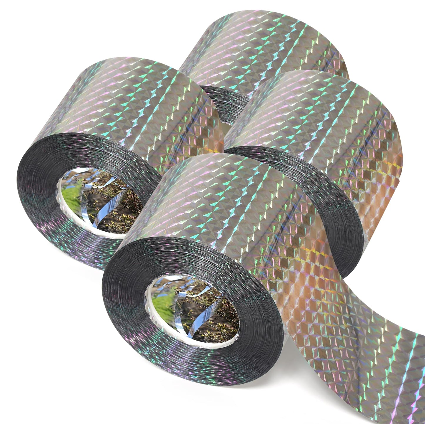 Bird Scare Tape Ribbon(700FT) Reflective Tape Keep Birds Away Outdoor,Double Side Bird Flash Tape, Scare Geese, Pigeon, Duck, Woodpecker