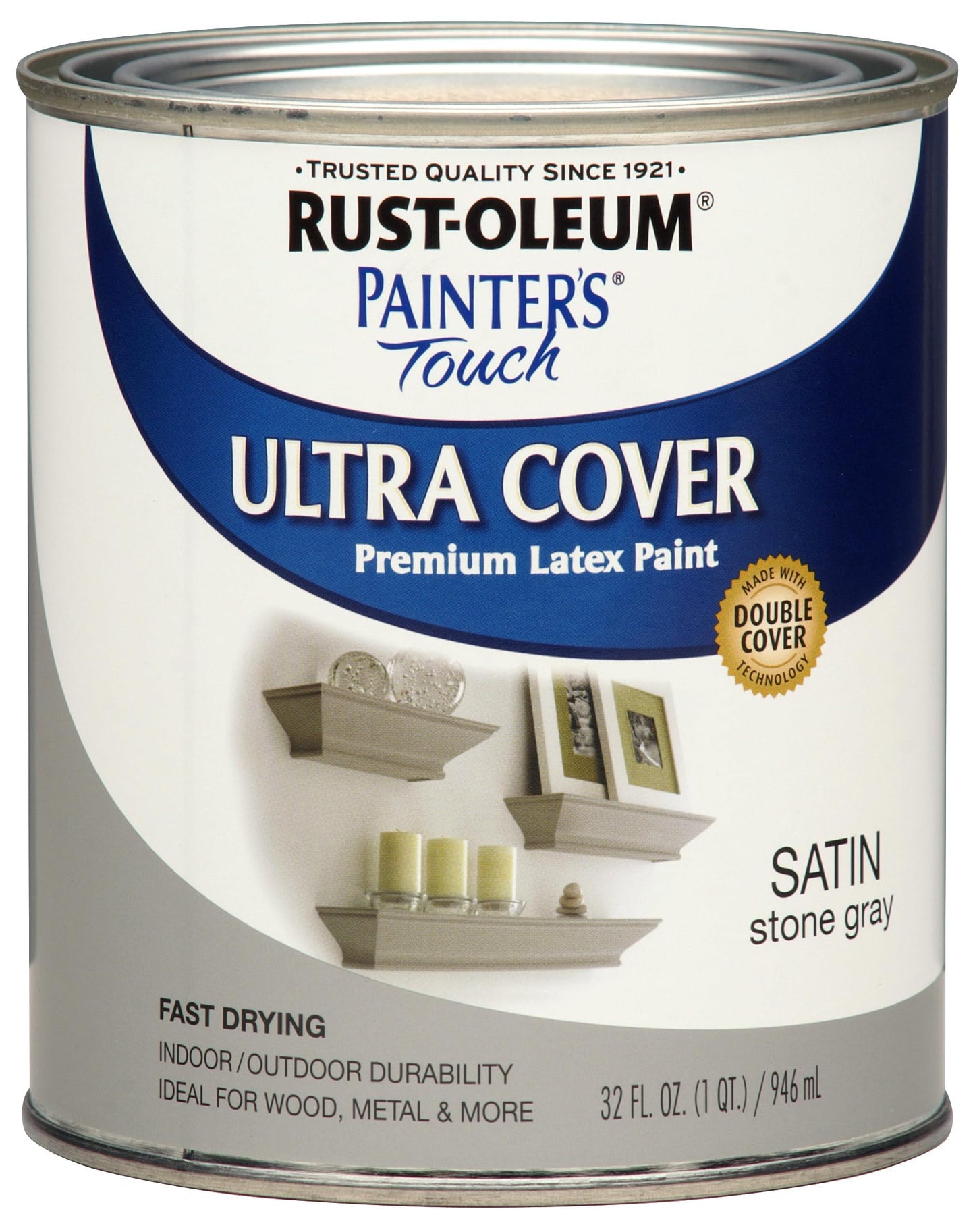 Rust-Oleum 1976502 Painter's Touch Latex Paint, Flat Black 32 Fl Oz, 1 Quarts, (Pack of 1)