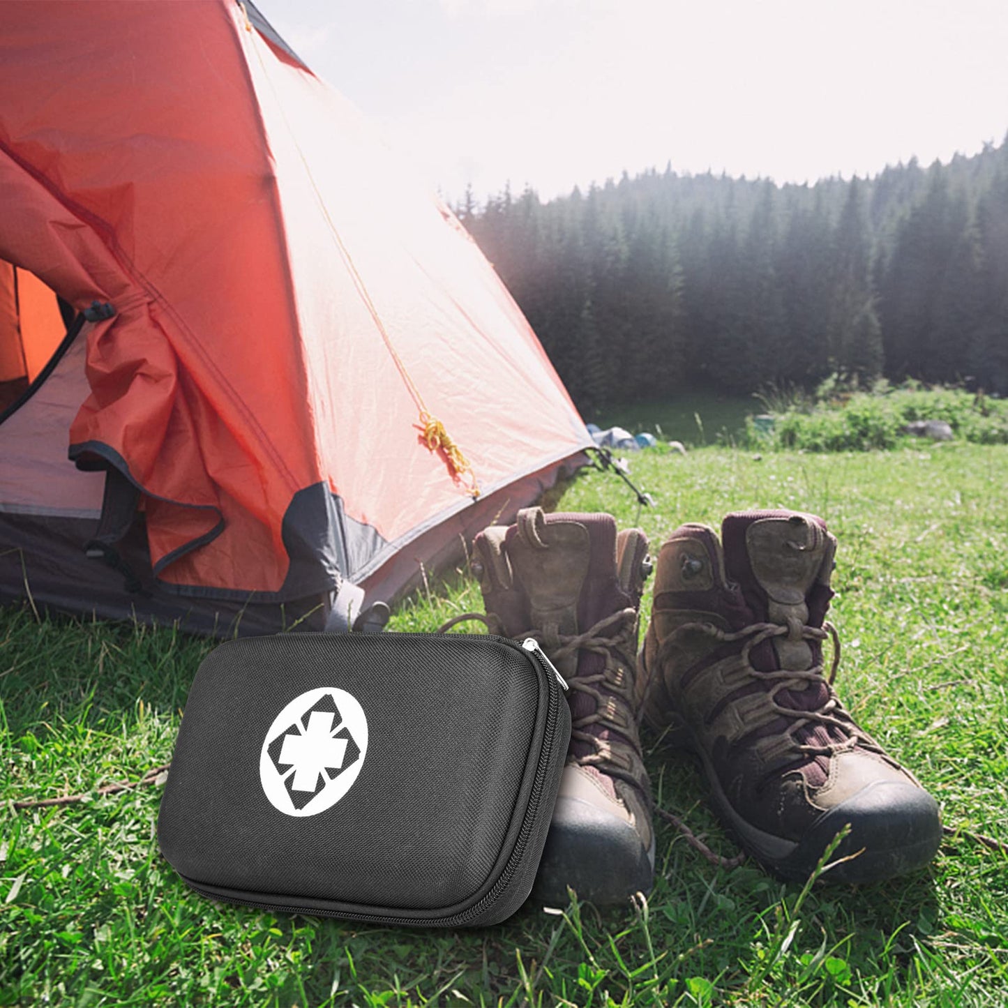 276PCS First Aid Kit Home Car Camping Hiking Emergency Supplies Small Compact Lovely Bag for School Outdoor, Basic Outdoor Essentials Survival Kit for Travel AMORNING