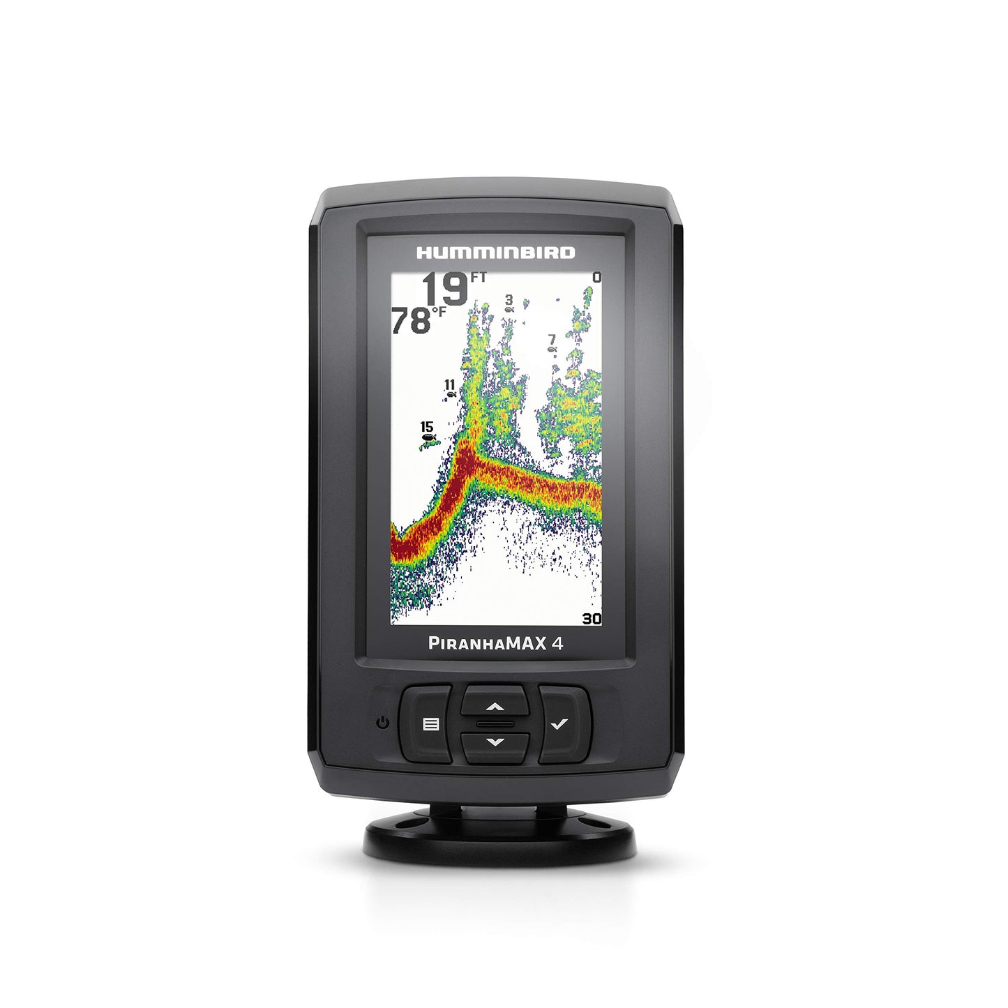 Humminbird PiranhaMAX 4 Fish Finder with Transducer, Dual Beam Sonar, Portable Carrying Case
