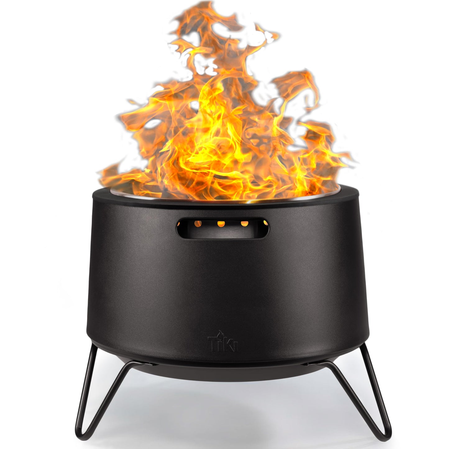 25-Inch Smokeless Patio Fire Pit, Wood Burning with Removable Ash Pan & Weather-Resistant Cover, Modern Black Design – Ideal Outdoor Smokeless Fire Pit for Backyard & Patio