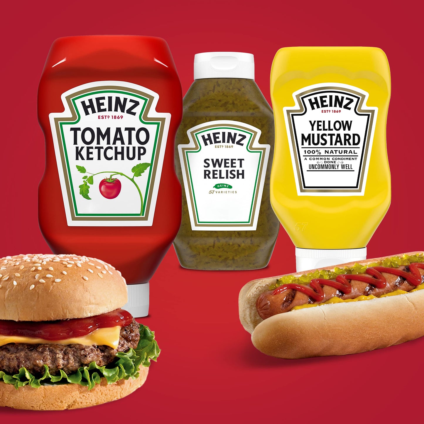 Heinz Tomato Ketchup, Sweet Relish & Yellow Mustard Grill Pack, 3 ct Pack