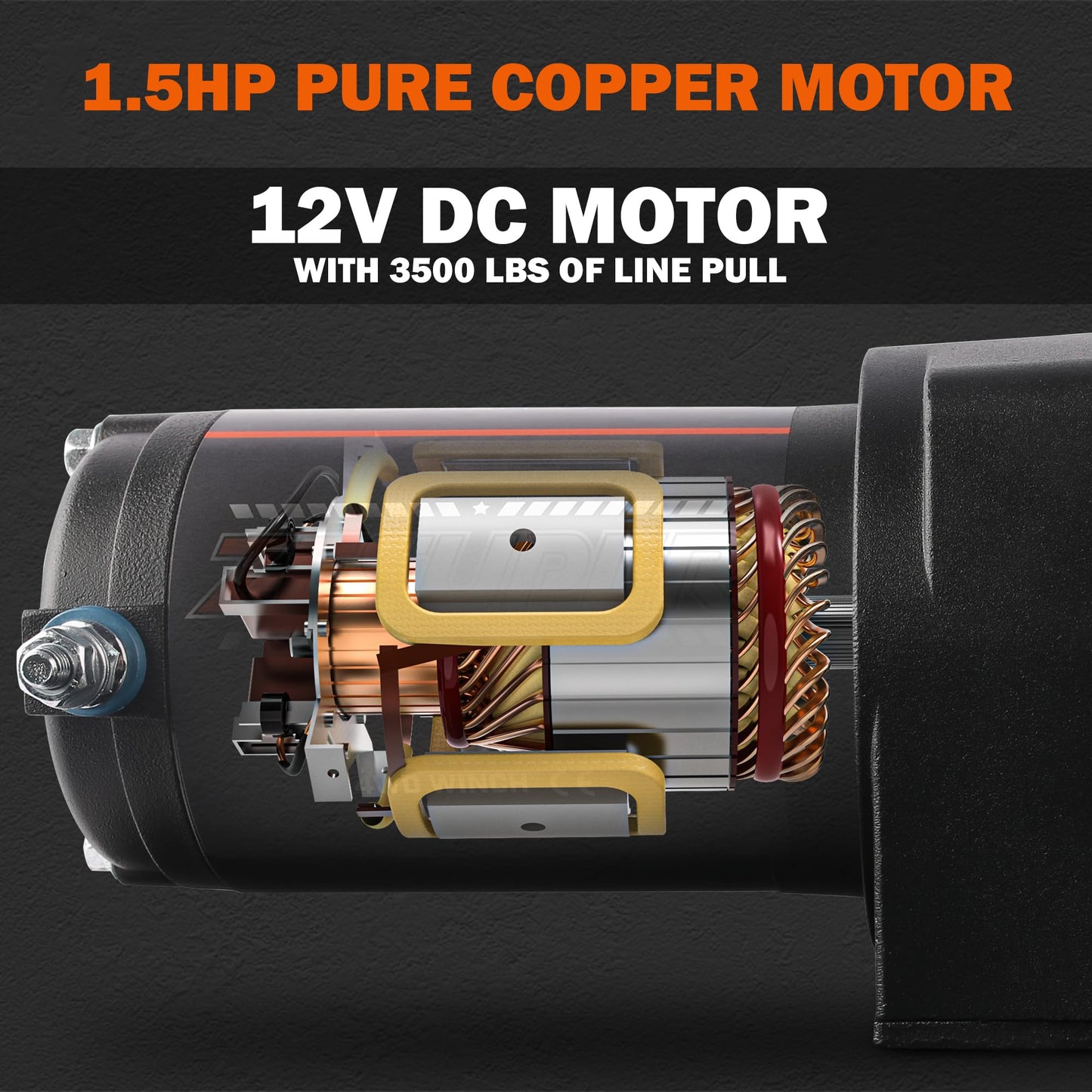 ZESUPER 3000 lb Electric Winch for ATV UTV Trailer Boat Synthetic Rope Winch 12V DC Off Road Towing Winches with Wireless Remote Mounting Bracket
