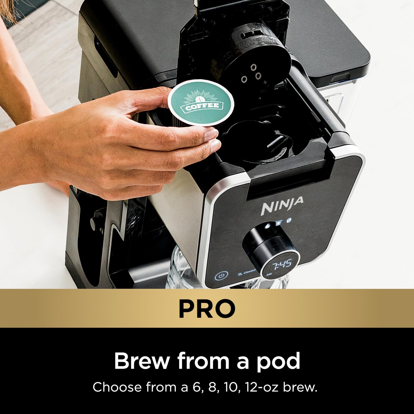 Ninja Hot and Iced Coffee Maker, Single Serve Coffee Maker and Drip Coffee Machine, DualBrew Pro Specialty 12-Cup with K-Cup Combo, Includes Permanent Filter, CFP307