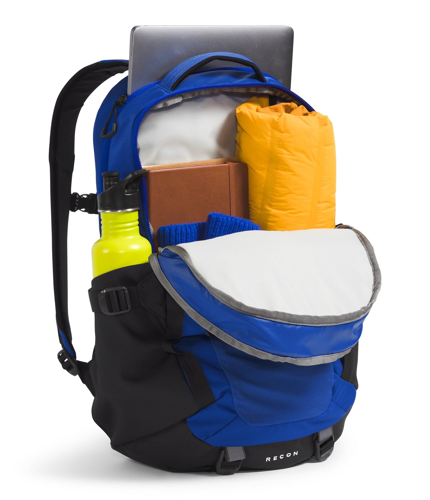 THE NORTH FACE Recon Everyday Laptop Backpack | Daypack with Water Repellent Finish, 16" Laptop Sleeve, 2 Water Bottle Pockets, TNF Black/TNF Black-NPF, One Size