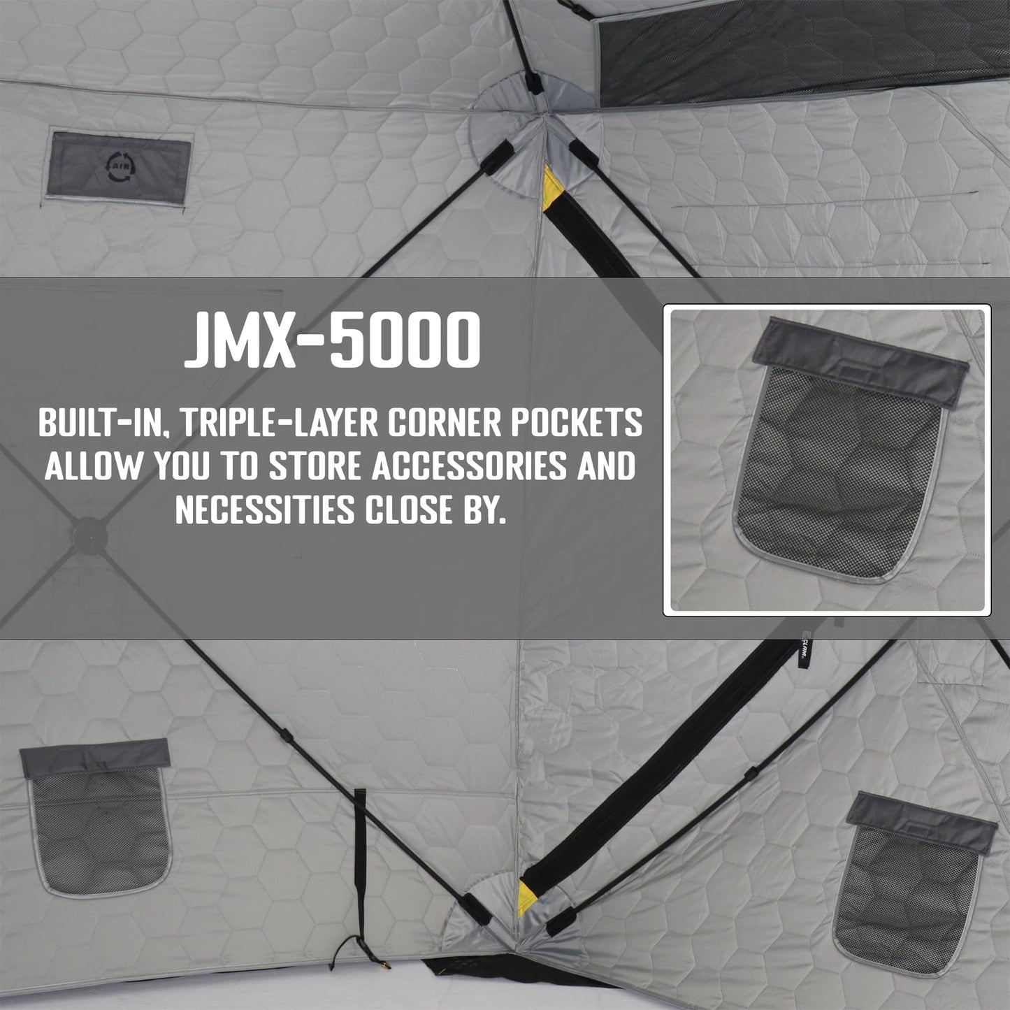 CLAM Portable Fishing Angler Thermal Hub Shelter Tent with Anchor Straps, Carrying Bag