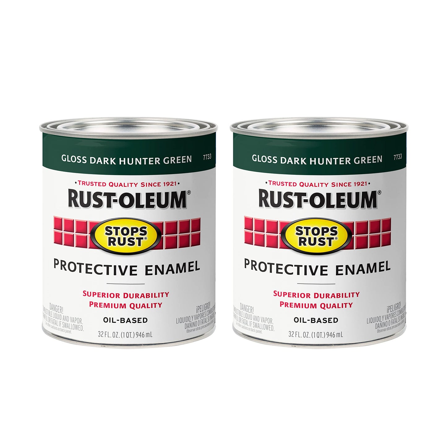 Rust-Oleum 7779502 Stops Rust Brush On Paint, Quart, Gloss Black, 32 Fl Oz (Pack of 1)