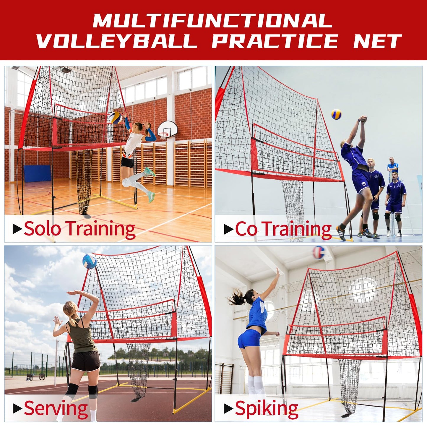 Sturdy and Easy to Set up Volleyball Training Equipment Net,Update Freely Height Adjustable Volleyball Net for Backyard,Portable 11x8FT Net to Improve Spike Service Skill for Indoor and Outdoor