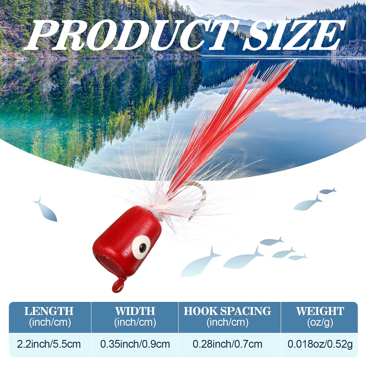 Fly Fishing Flies Fly Poppers Panfish Poppers Dry Flies Fishing Popper Lures for Trout Salmon Bass