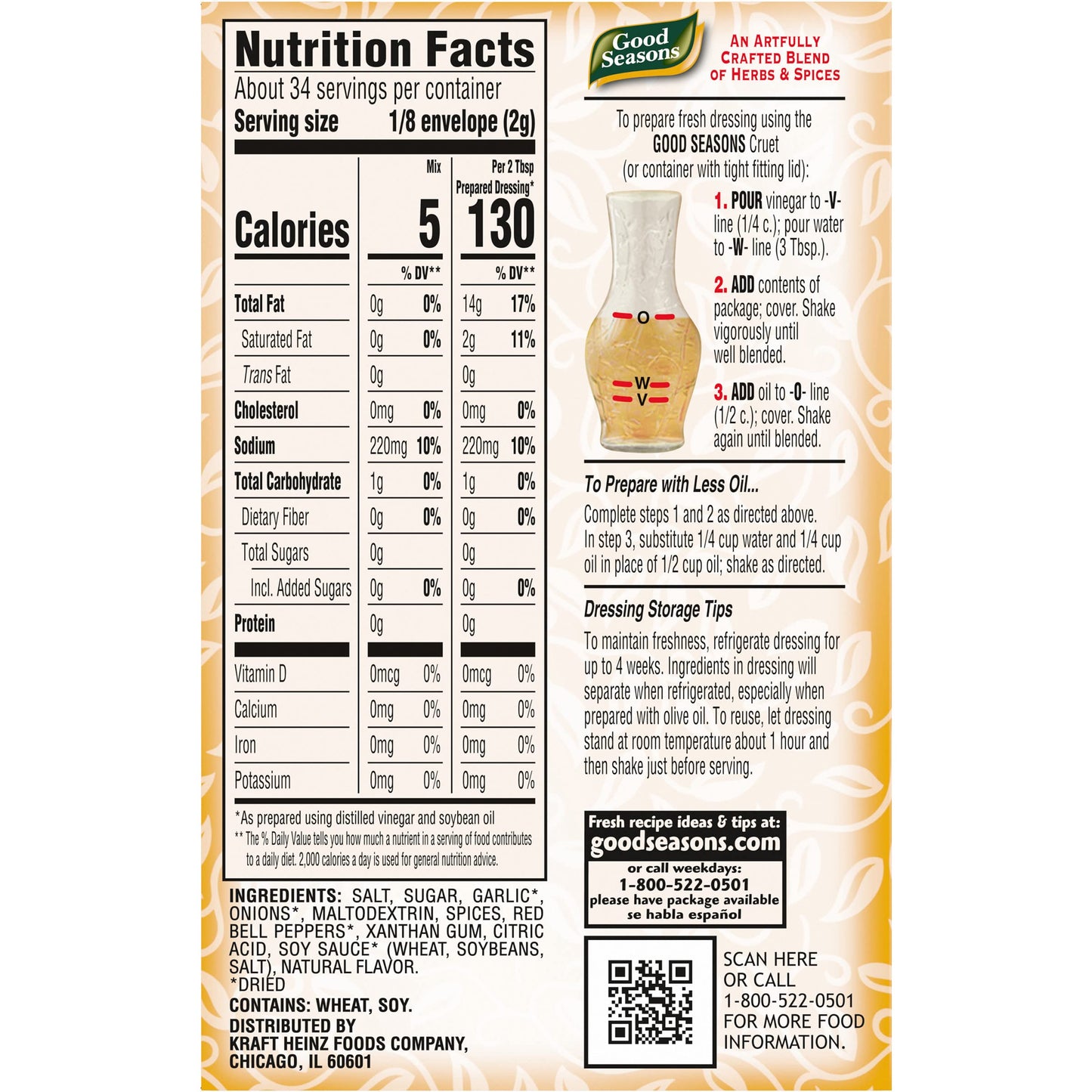 Good Seasons Zesty Italian Dressing & Recipe Seasoning Mix, 4 ct Packets