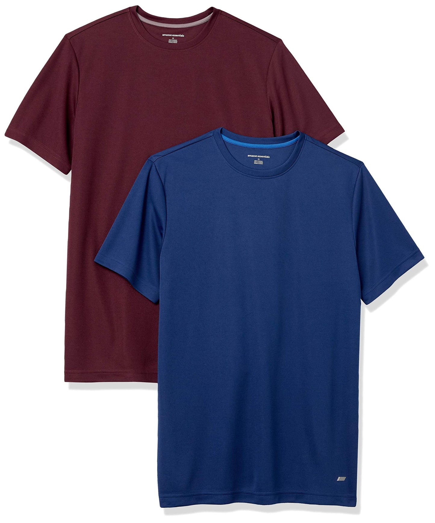 Amazon Essentials Men's Moisture Wicking Breathable Active Performance Tech Gym T-Shirts, Pack of 2