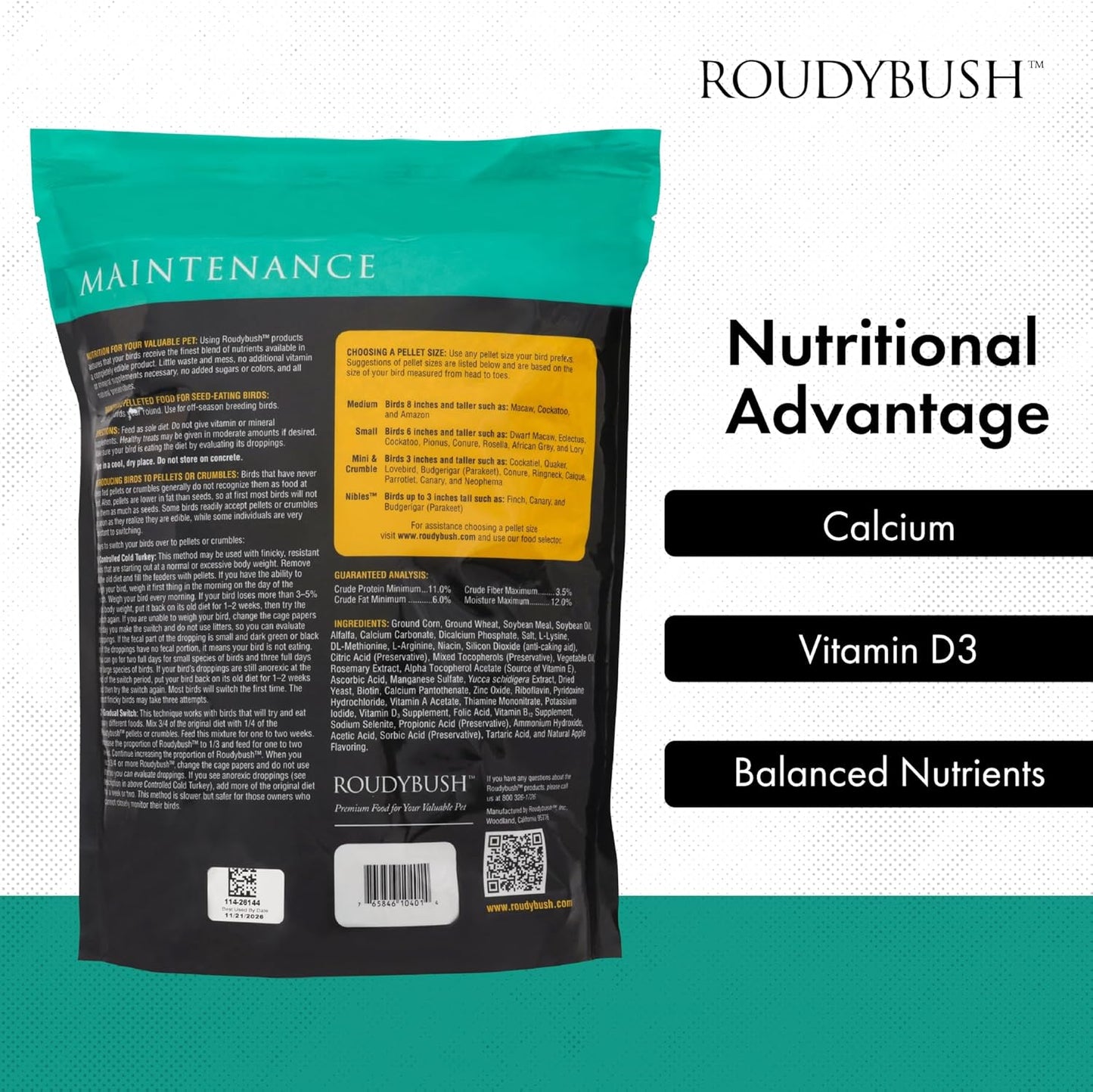 Roudybush Daily Maintenance Bird Food, Mini, 10-Pound