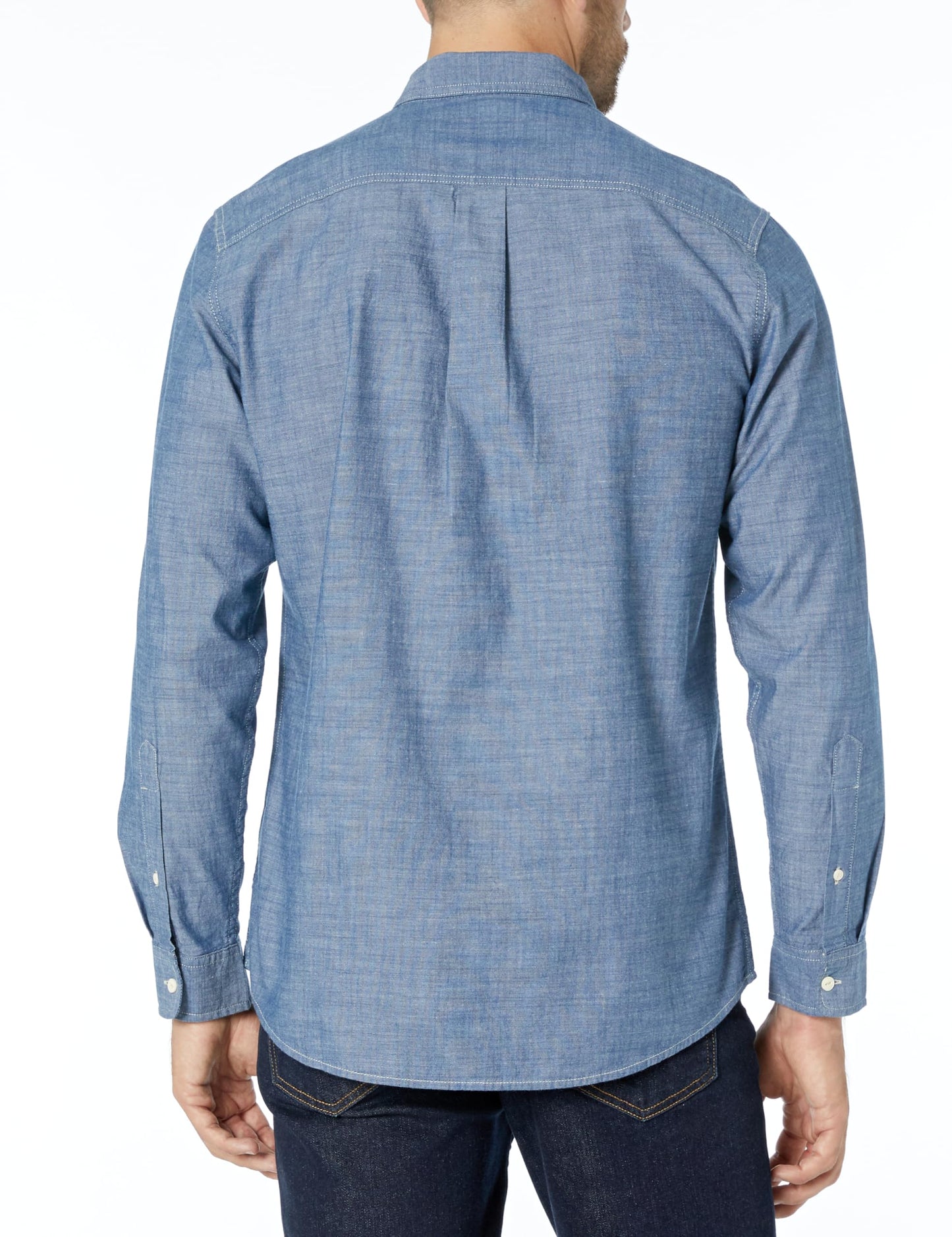 Amazon Essentials Men's Regular-Fit Long-Sleeve Chambray Shirt
