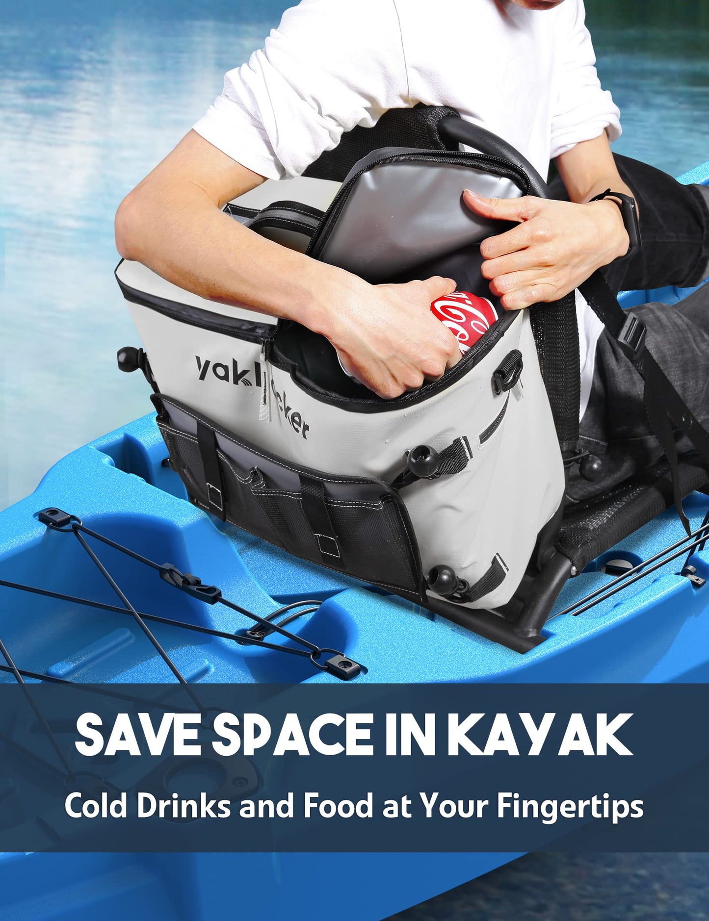 Kayak Cooler, Waterproof Seat Back Cooler for Kayaks with Lawn-Chair Style Seats, Kayak Accessories Cooler Bag, Portable Ice Chest Cooler for Kayaking, Travel, Lunch, Beaches &Trips