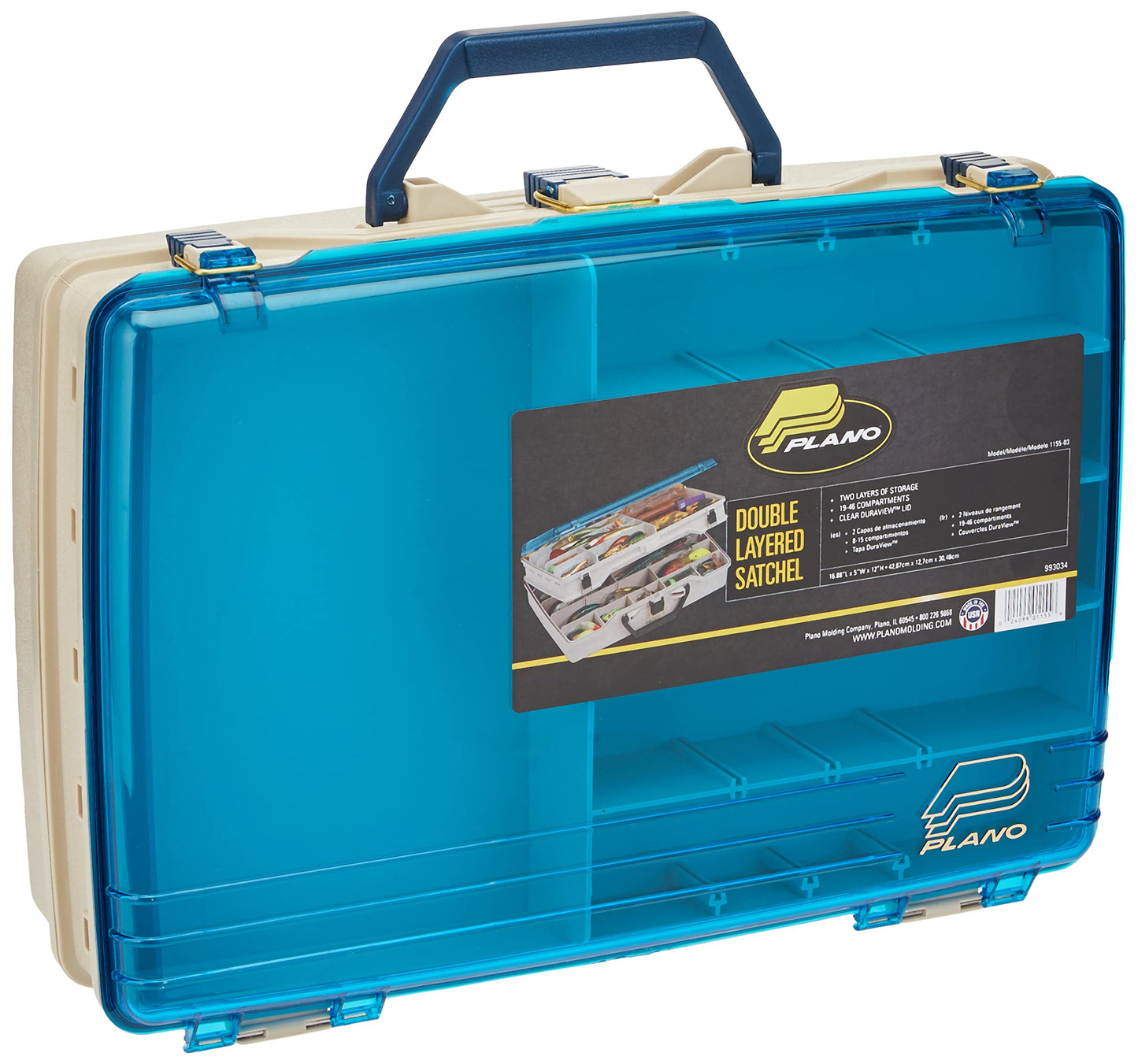 Plano 1349-00 Two Level Magnum 3449 Tackle Box, Sandstone/Blue, One Size