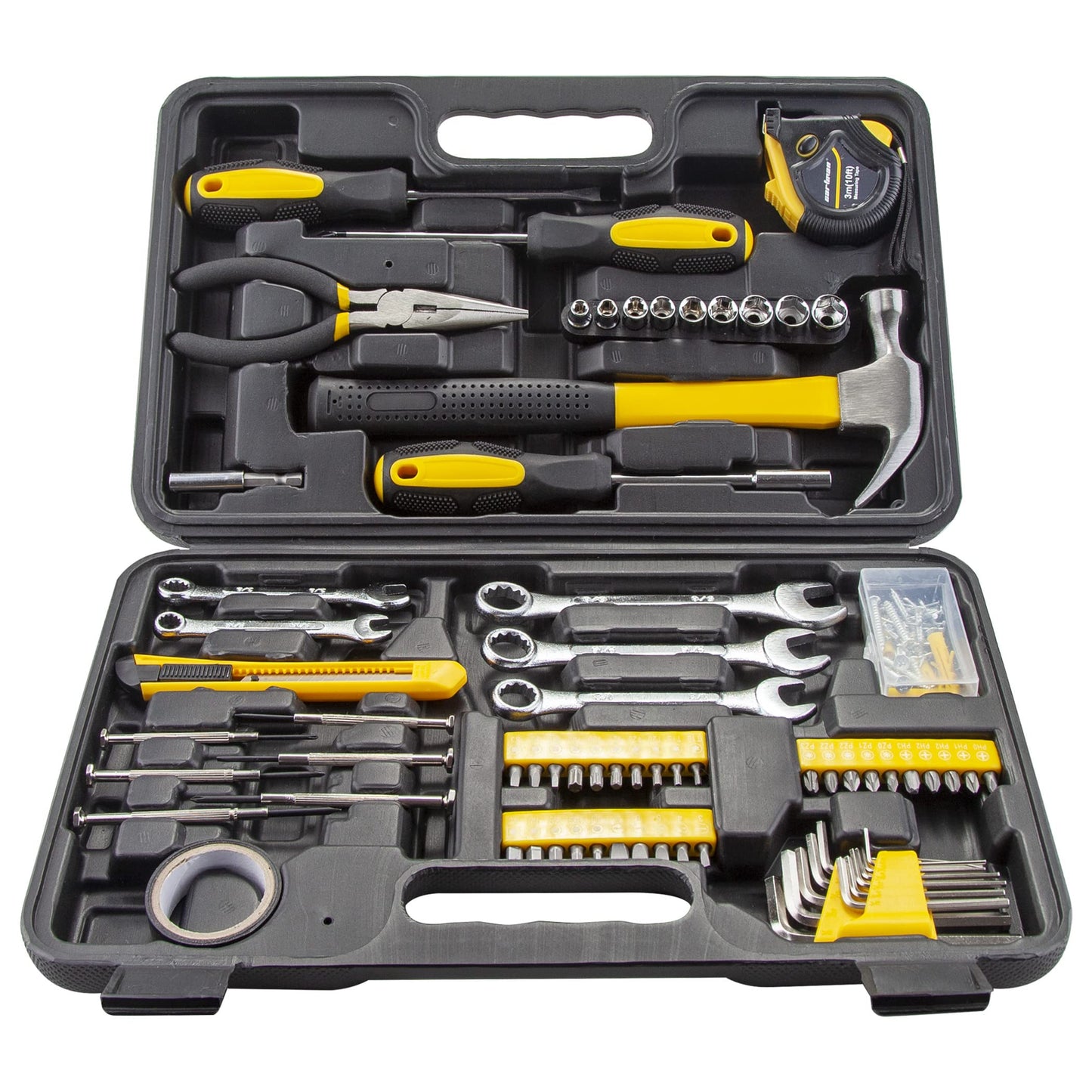 CARTMAN 148 Piece Automotive and Household Tool Set Perfect for Car Enthusiasts and DIY Home Repairs