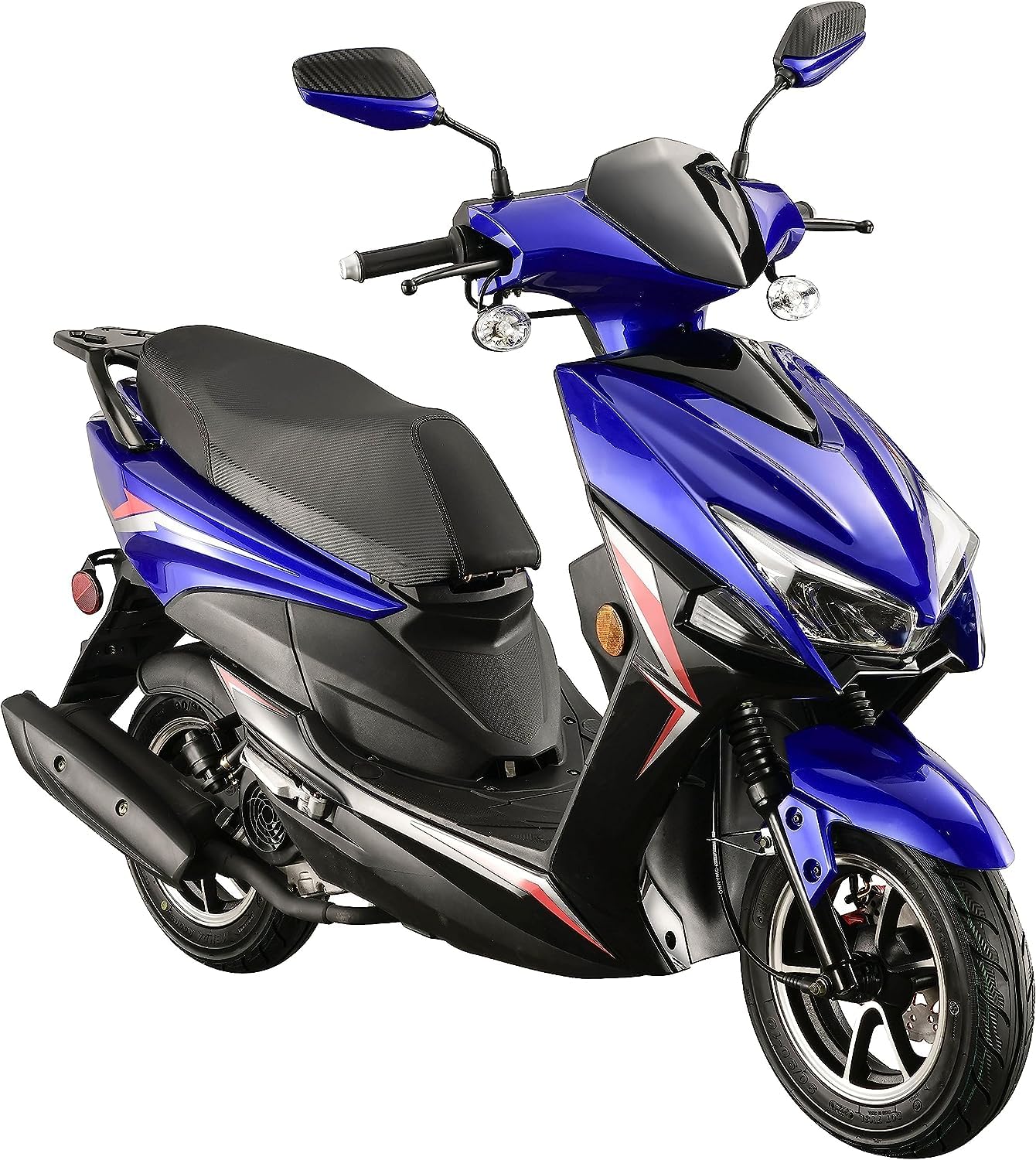 HHH X18 Upgraded 150cc Scooter Moped Street Gas Fully Automatic Scooter 150cc Moped for Adult and Youth Upgraded 10" Aluminum Wheels (Blue Color)