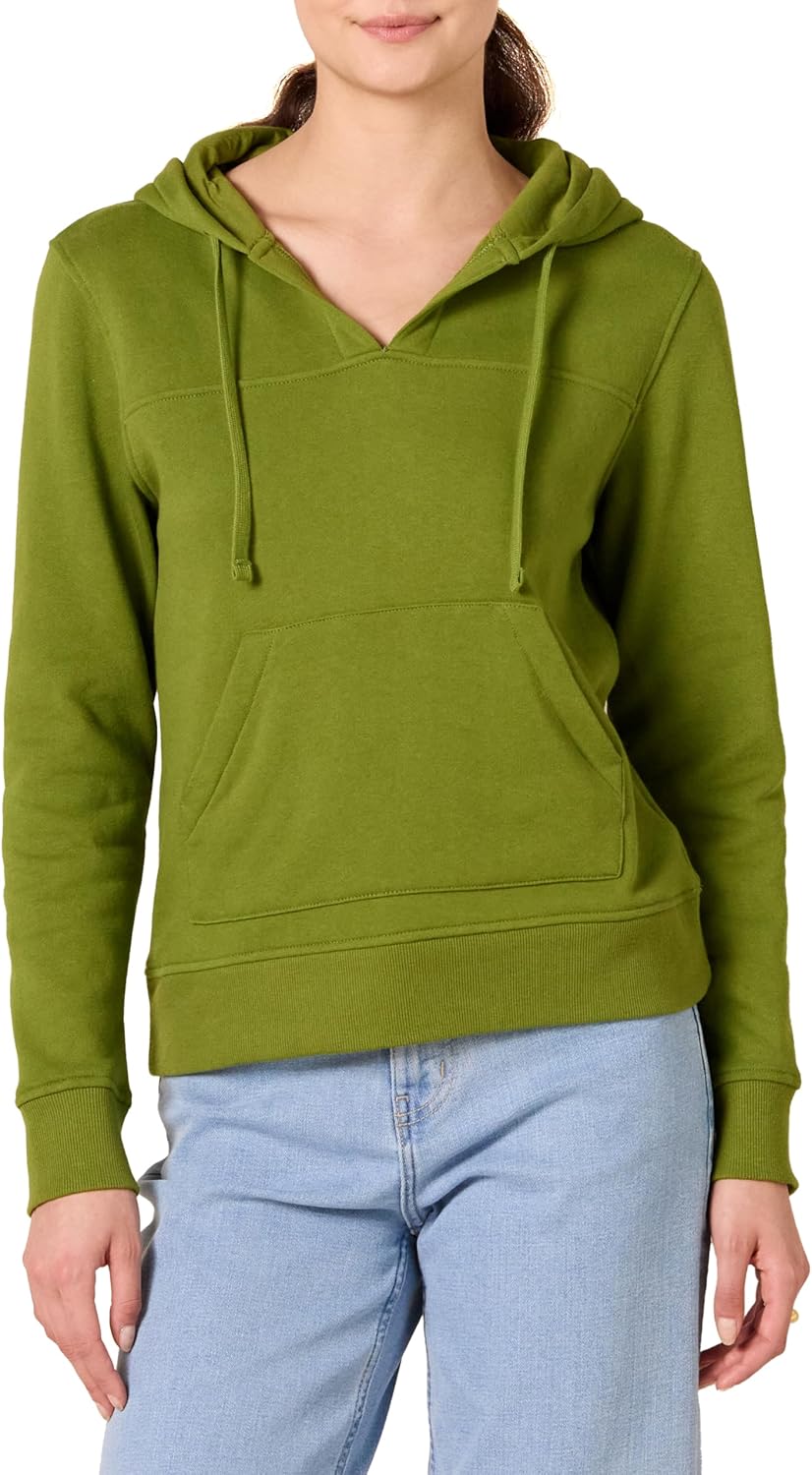 Amazon Essentials Women's Classic-Fit Long-Sleeve V-Neck Hooded Sweatshirt - Discontinued Colors