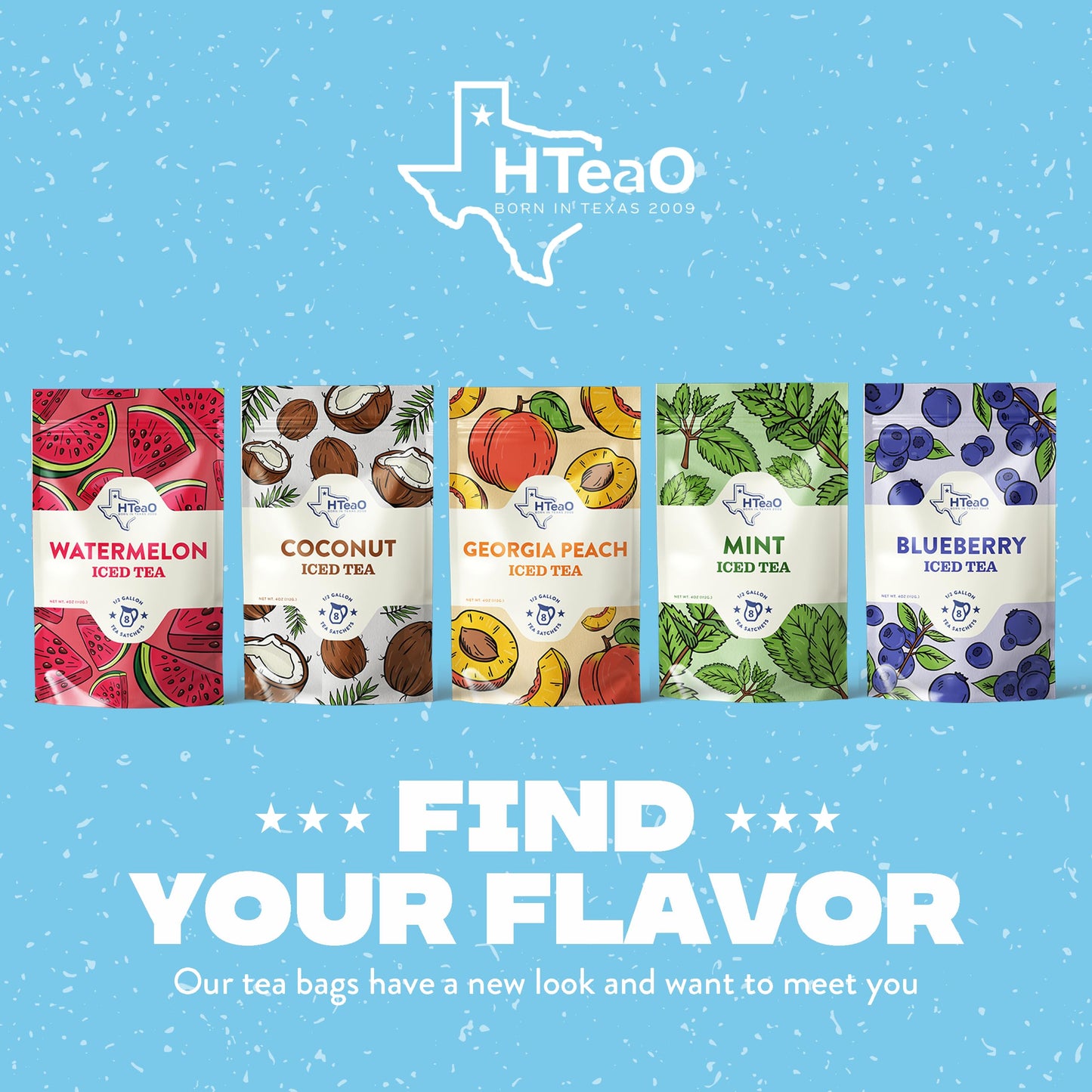 HTeaO Watermelon Texas-Style Flavored Iced Tea Bags for Summer – Instant Ice Tea Packets for Quick Brew - Loaded Tea Sachets Ready in 5 Minutes (16-Count, Makes 8 Gallons Total)