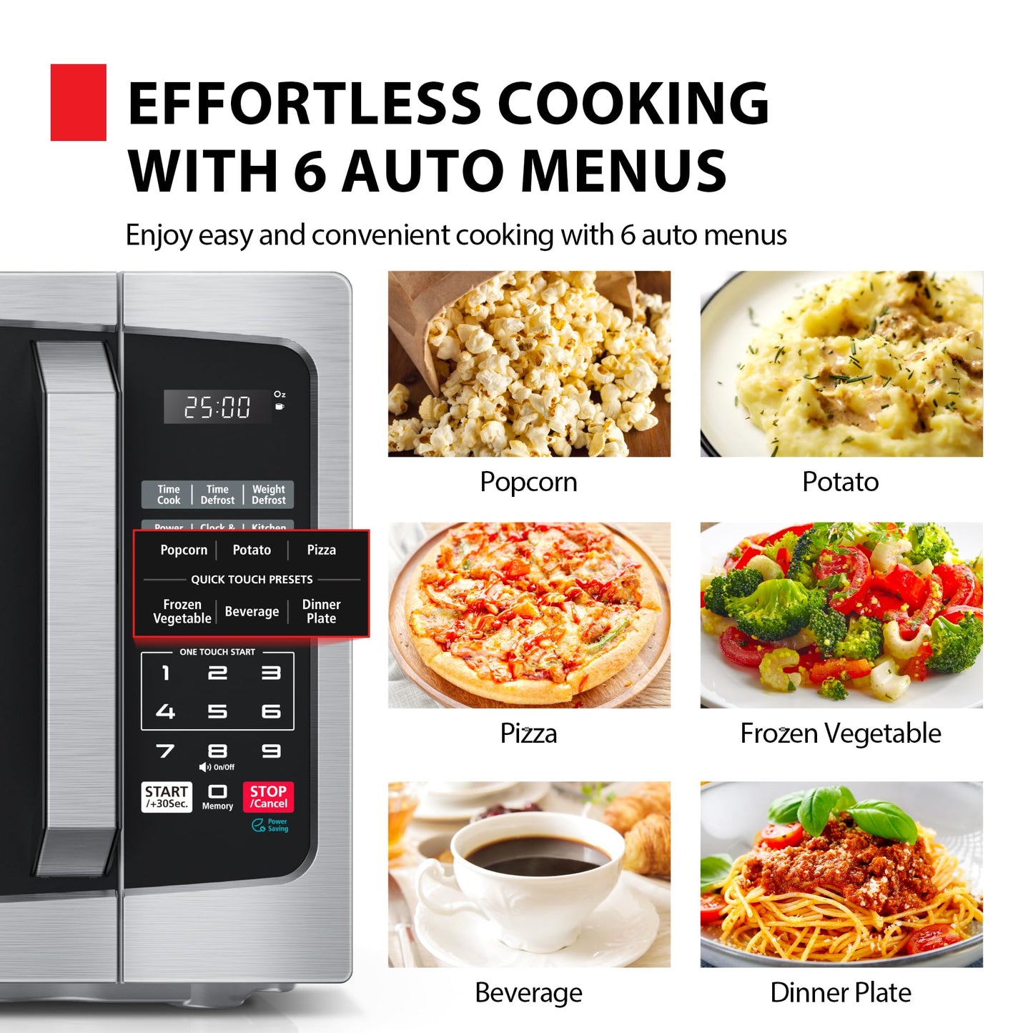 TOSHIBA Small Microwave Oven with 11 Power Levels, Sound On/Off & Eco Mode, Cu Ft, 700W, Black, MM-EM07PA(BK), ChefDefrost-0.7 Cu.Ft
