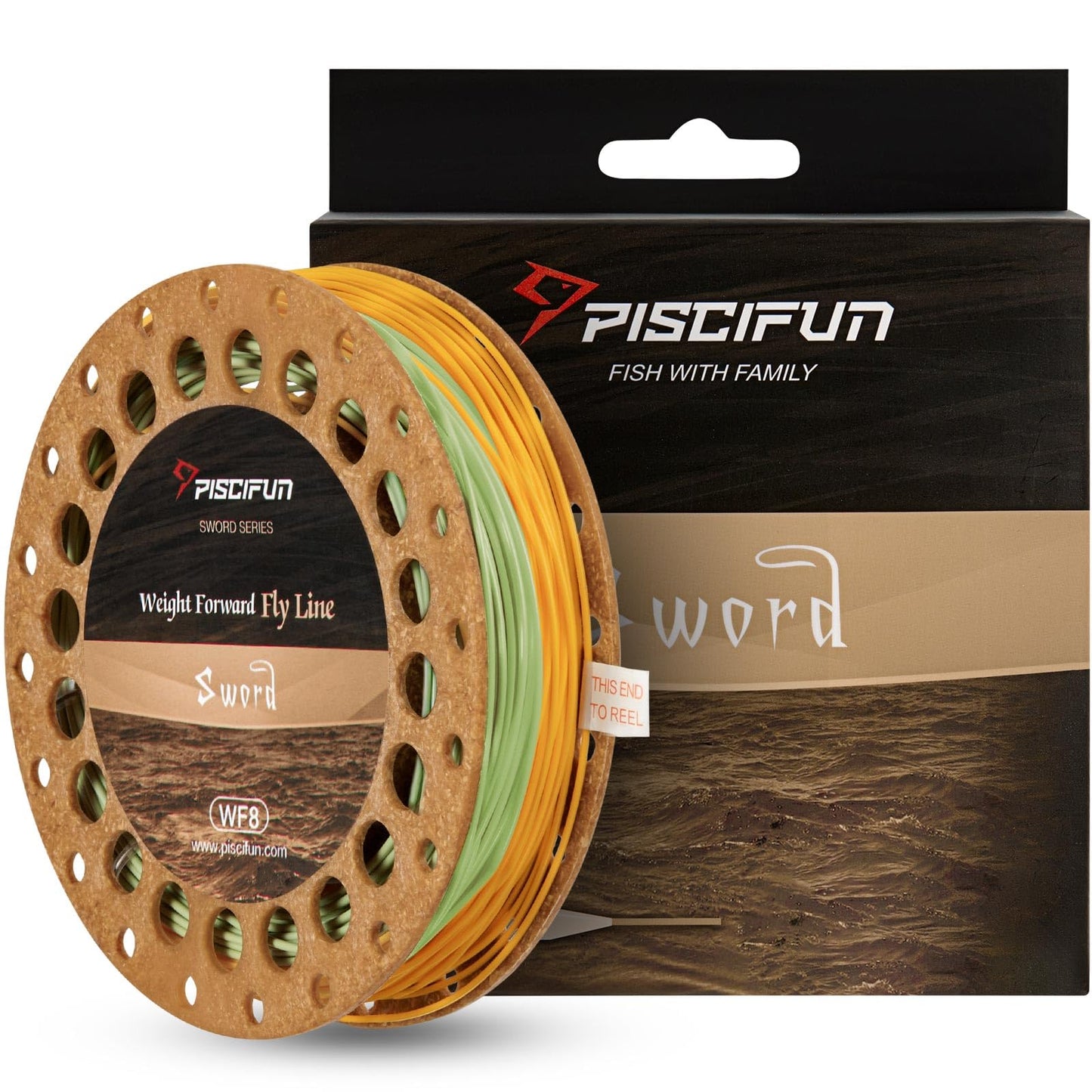 Piscifun Sword Fly Fishing Line with Welded Loop, Weight Forward Floating Fly Line, Available in WF1, WF2, WF3, WF4, WF5, WF6, WF7, WF8, WF9, and WF10 Weights, in Lengths of 90 and 100 Feet