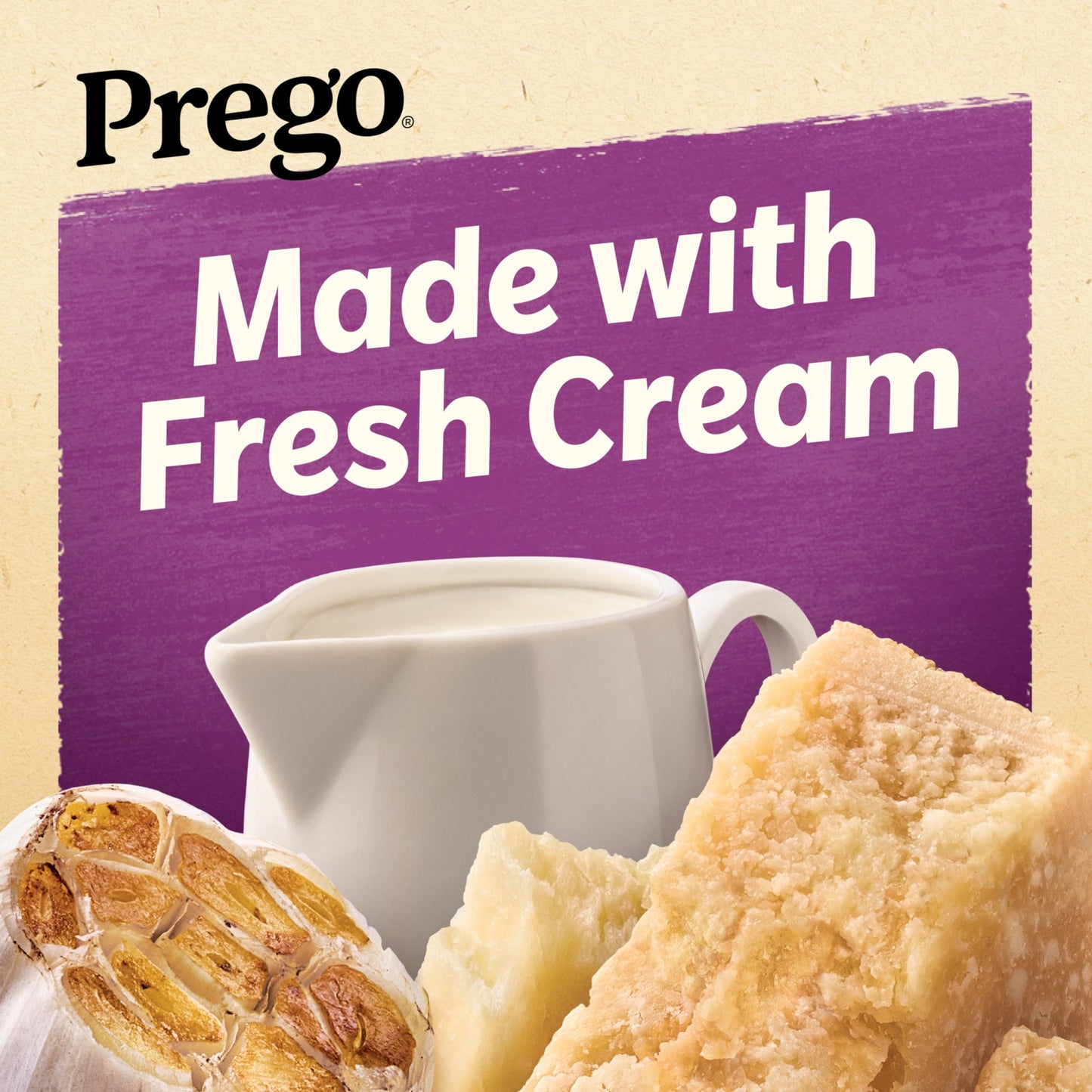 Prego Alfredo Pasta Sauce with Roasted Garlic and Parmesan Cheese, 14.5 oz Jar