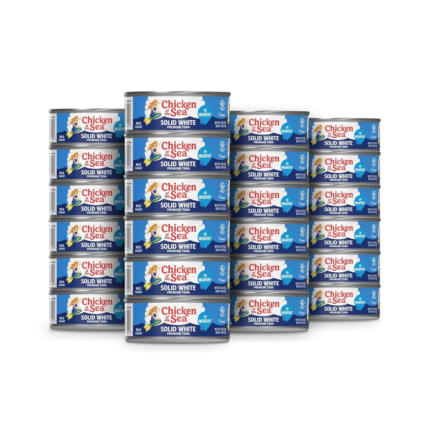Chicken of the Sea Chunk White Albacore Tuna in Water, Wild Caught Canned Tuna, 12 oz. Can (Pack of 12)