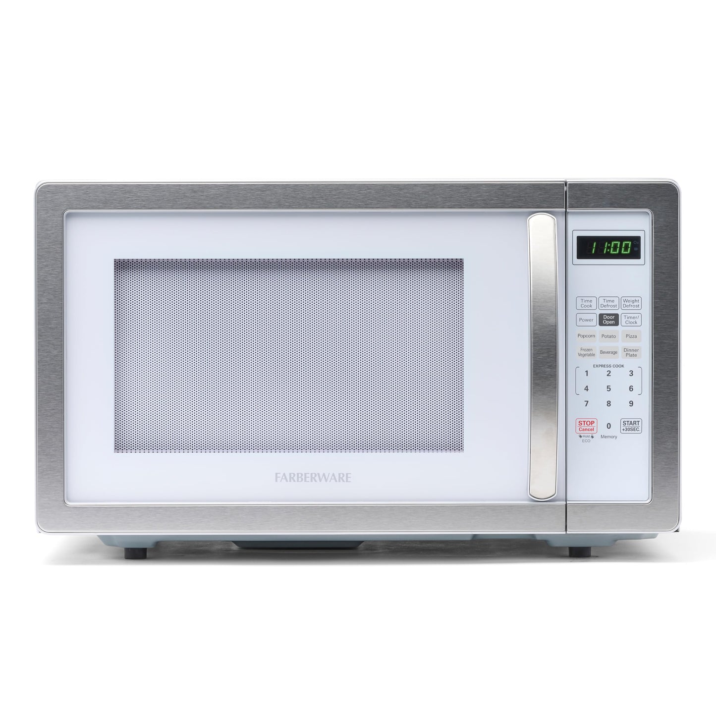Farberware Countertop Microwave 700 Watts, 0.7 Cu. Ft. - Microwave Oven With LED Lighting and Child Lock - Perfect for Apartments and Dorms - Easy Clean Stainless Steel