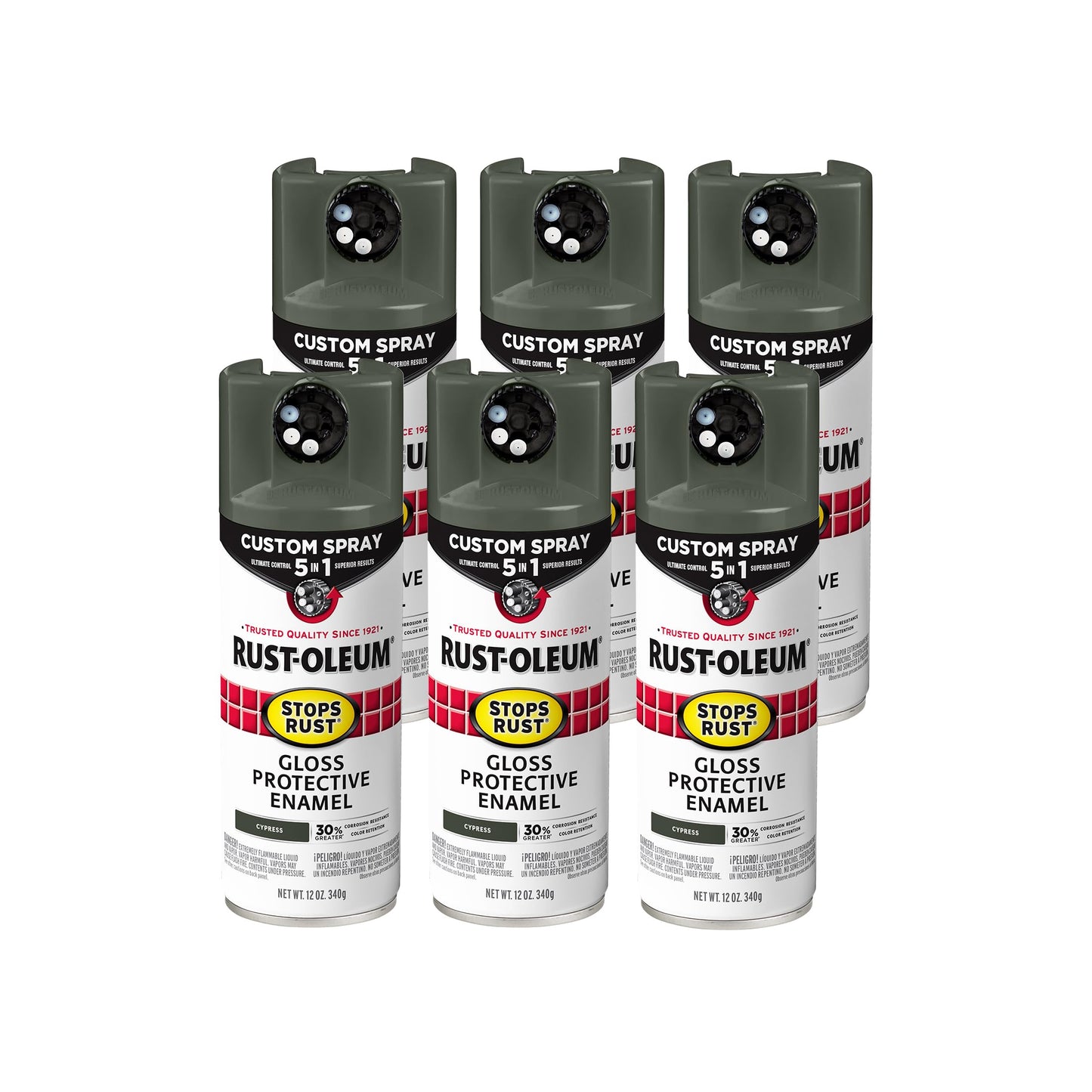 Rust-Oleum 376892 Stops Rust Custom Spray 5-in-1 Spray Paint, 12 oz, Gloss Leather Brown