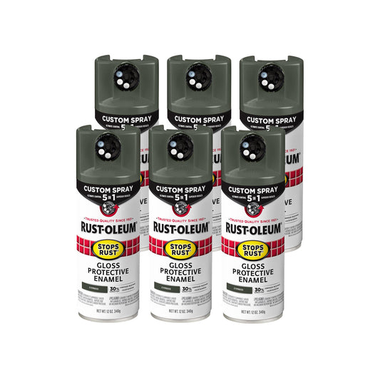 Rust-Oleum 376892 Stops Rust Custom Spray 5-in-1 Spray Paint, 12 oz, Gloss Leather Brown