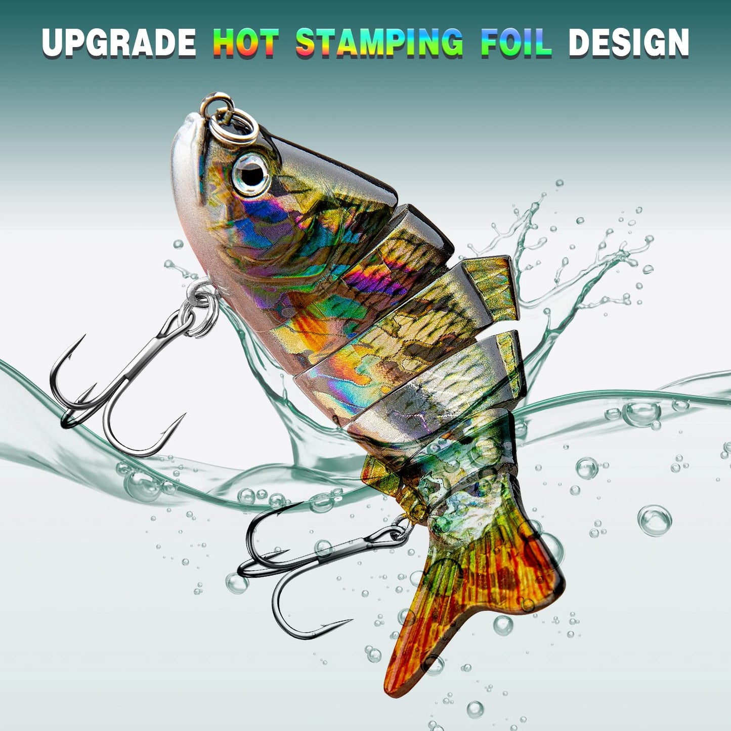 Bass Fishing Lure for Freshwater and Saltwater Lifelike Fishing Lures Multi Jointed Swimbait for Bass Trout Crappie Walleye Pike Fishing Gifts for Men