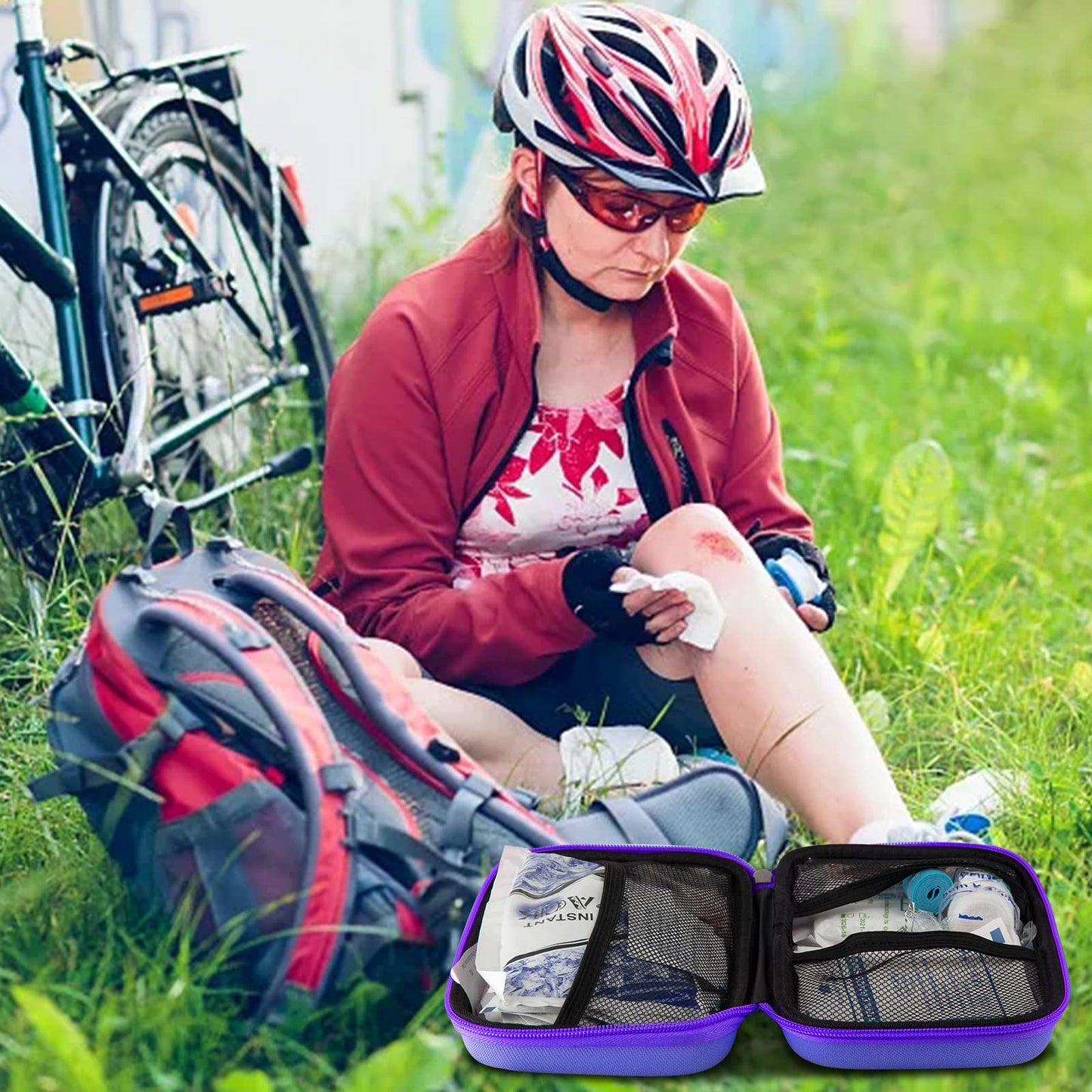 276PCS First Aid Kit Home Car Camping Hiking Emergency Supplies Small Compact Lovely Bag for School Outdoor, Basic Outdoor Essentials Survival Kit for Travel AMORNING