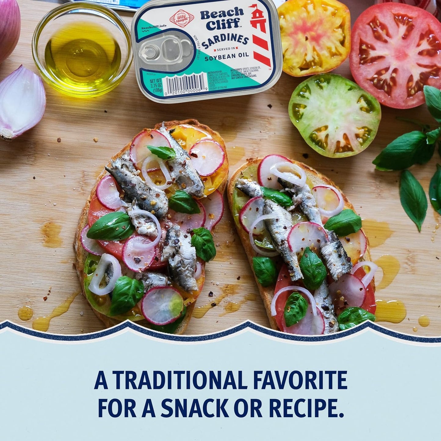 Beach Cliff Sardines in Water, 3.75 oz Can (Pack of 12) - Wild Caught Sardines - 12g Protein per Serving - Gluten Free, Keto Friendly