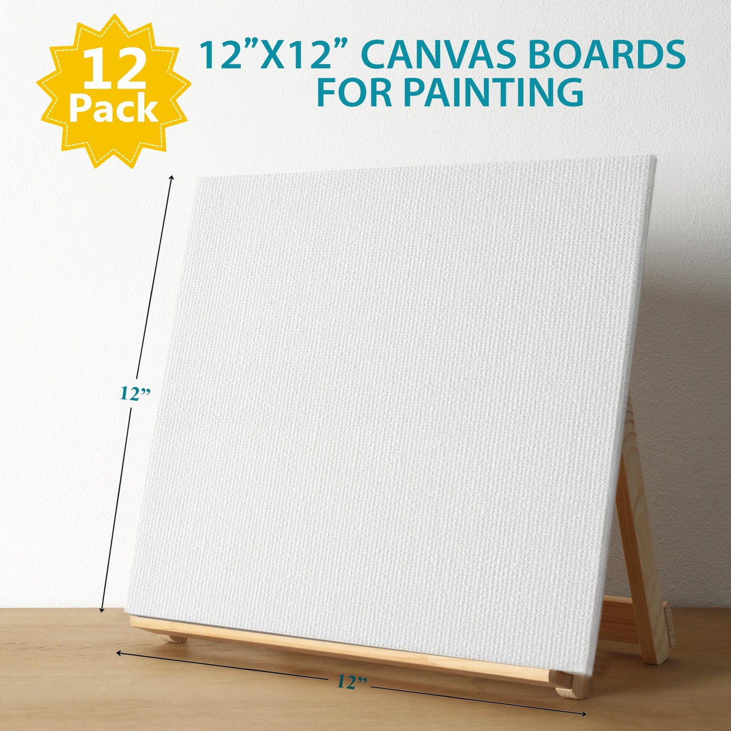 KEFF 24-Pack Bulk Canvas for Painting, 6 of 5x7, 8x10, 9x12, 11x14 Canvas Boards for Painting, Art Supplies for Adults & Kids - 100% Cotton Primed Painting Canvas for Acrylic, Oil, Watercolor, Tempera