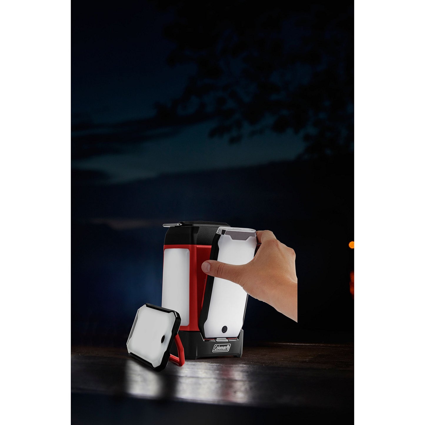 Coleman Multi-Panel Rechargeable LED Lantern, Water-Resistant Lantern with Removable Magnetic Light Panels, Built-In Flashlight, & USB Charging Port; Great for Camping, Hunting, Emergencies, & More