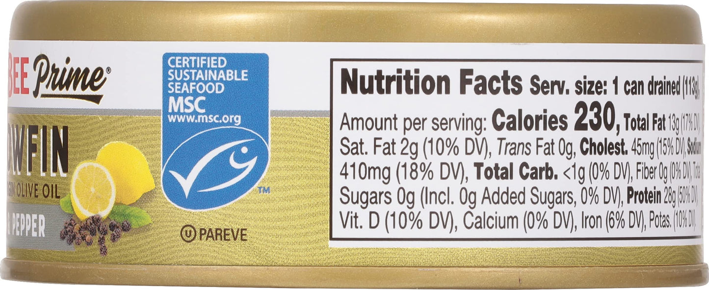 Bumble Bee Prime Atlantic Salmon, 5 oz Can - Premium Salmon - 24g Protein per Serving - Gluten Free & Kosher
