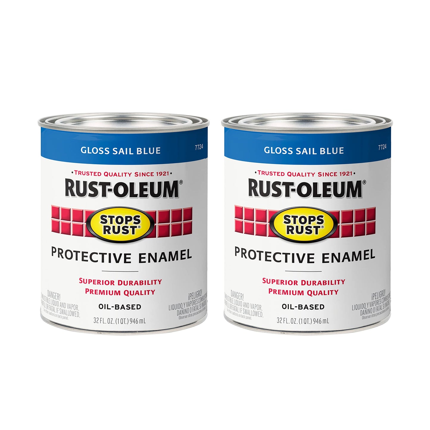 Rust-Oleum 7779502 Stops Rust Brush On Paint, Quart, Gloss Black, 32 Fl Oz (Pack of 1)