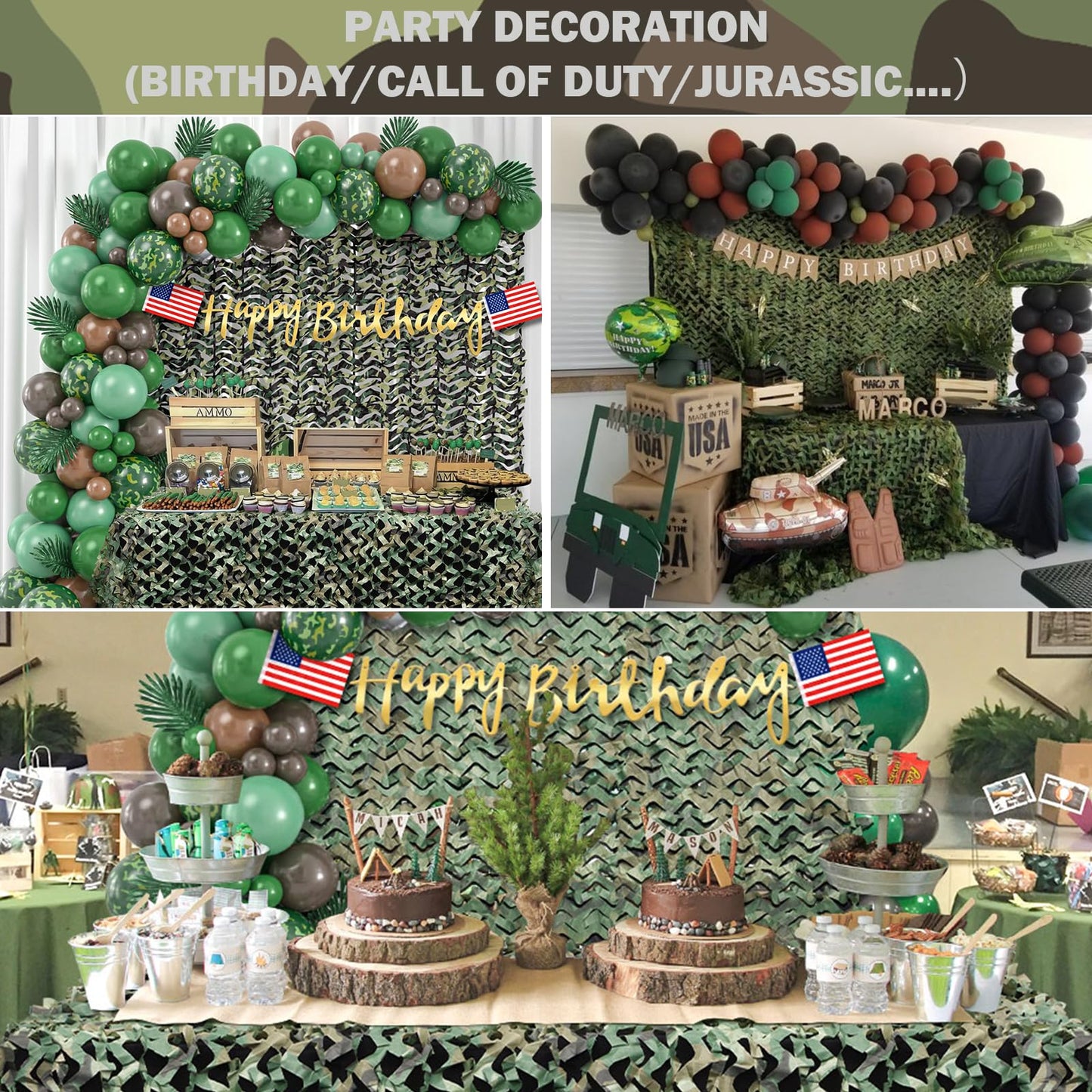 Yeacool Camo Netting Camouflage Netting Camo Blind Army Net Sunshade Mesh for Hunting Military Decorations Party Shooting (Woodland Camo, 6.5ftx4.9ft, 2m*1.5m)